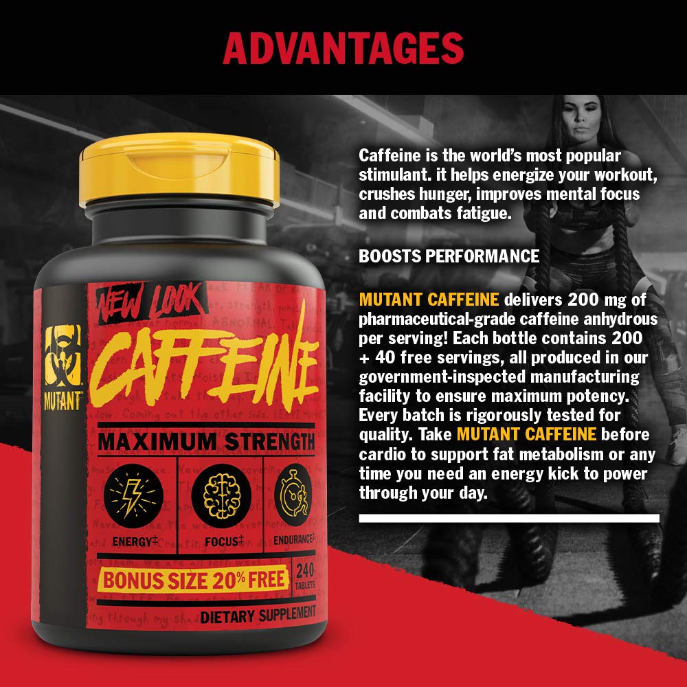 Mutant Caffeine - Pure, Restore Mental Alertness or Wakefulness When Fatigued Mutant uk supplements