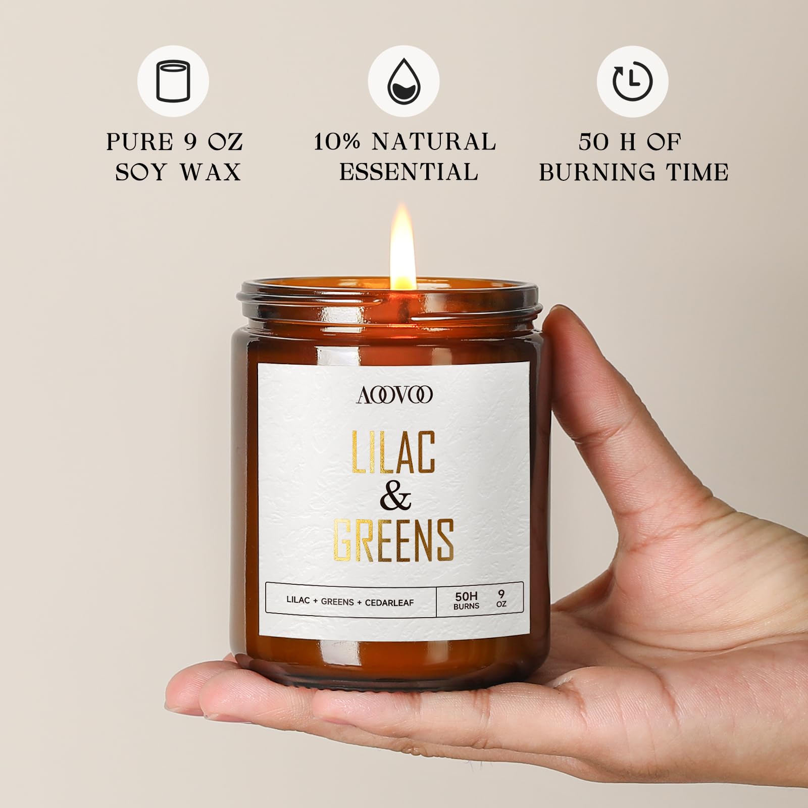 AOOVOO Lilac Candle, Candles Gifts for Women, Green Leaves Lilac Candle, Scented Candle AOOVOO uk supplements