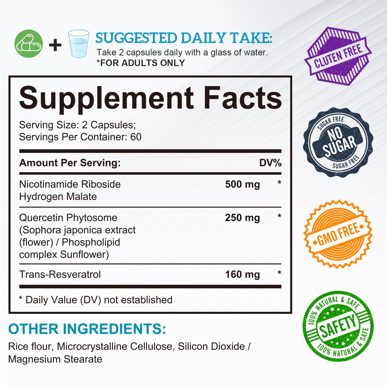 Daiasns NAD Supplement for Men and Women - Liposomal Nicotinamide Riboside, Quercetin, NAD+ Supplement with Resveratrol 910mg - Supports Muscle, Brain, Energy, 120 Capsules Daiasns uk supplements