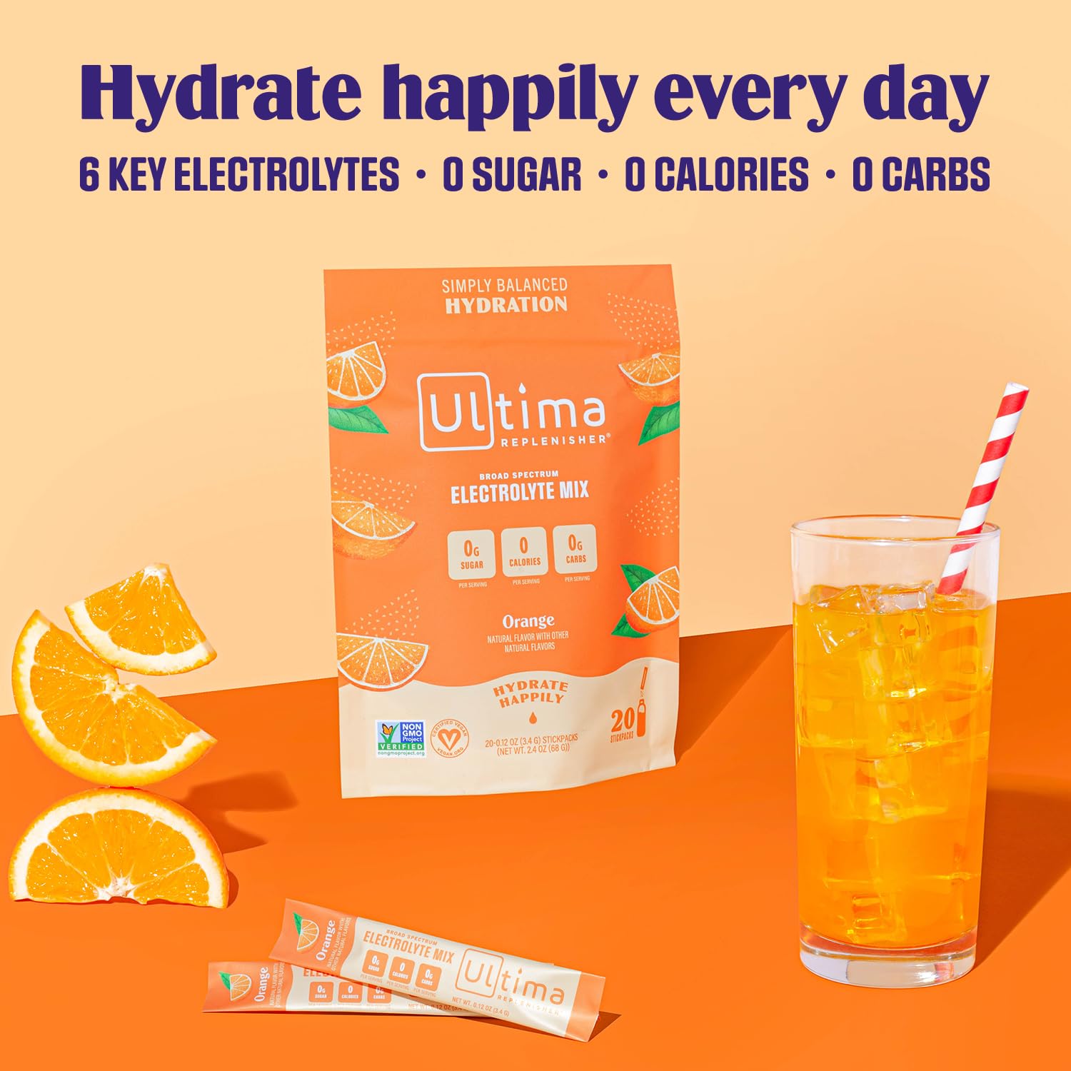Ultima Replenisher Daily Electrolyte Drink Mix – Orange, 20 Stickpacks – Hydration Ultima Replenisher uk supplements