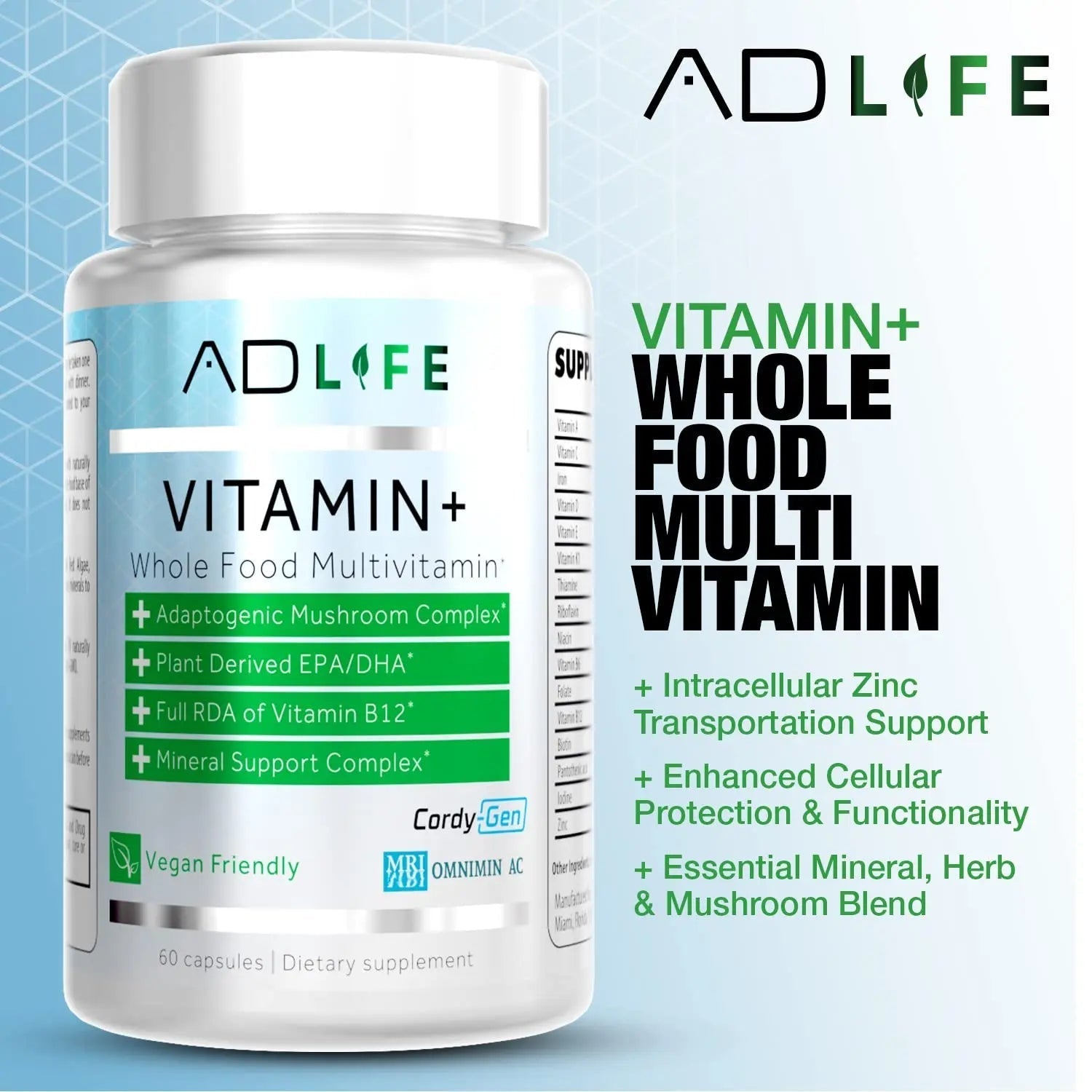 Project AD Vitamin+ Multimineral Multivitamin Supplement Complete Antioxidant, Energy & Immune Support. (60 Servings) PROJECT AD LLC uk supplements