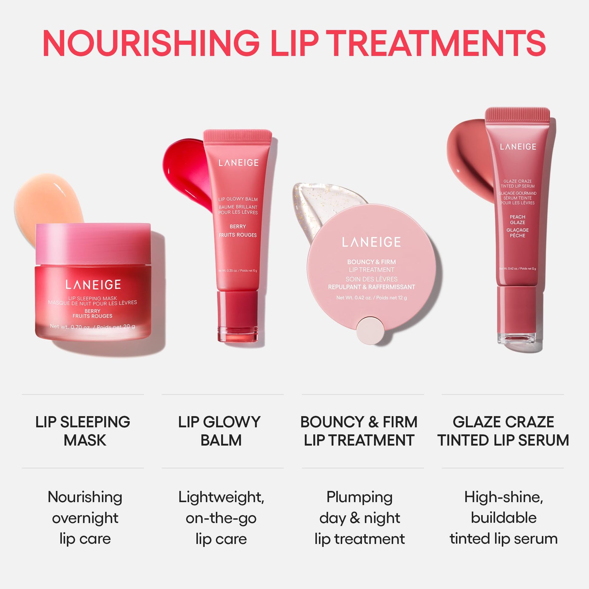 LANEIGE Glaze Craze Tinted Lip Serum, Strawberry Sprinkles: Hydrating Serum for Glossy,Nourished Lips with Plumping Polypeptides,0.42 oz LANEIGE uk supplements