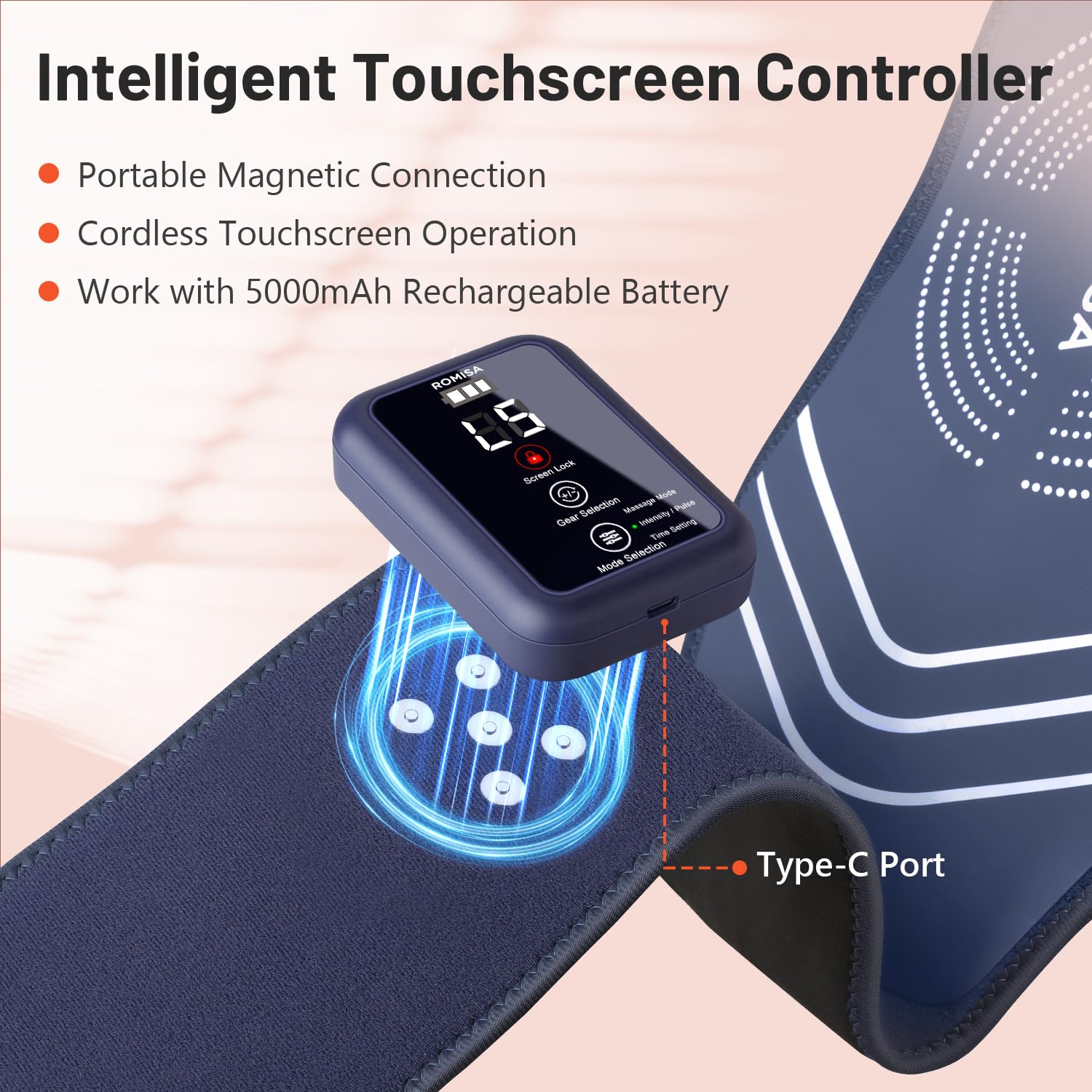 ROMISA Red Light Therapy Belt - Infrared Light Therapy Vibration Rechargeable 660nm&850nm ROMISA uk supplements