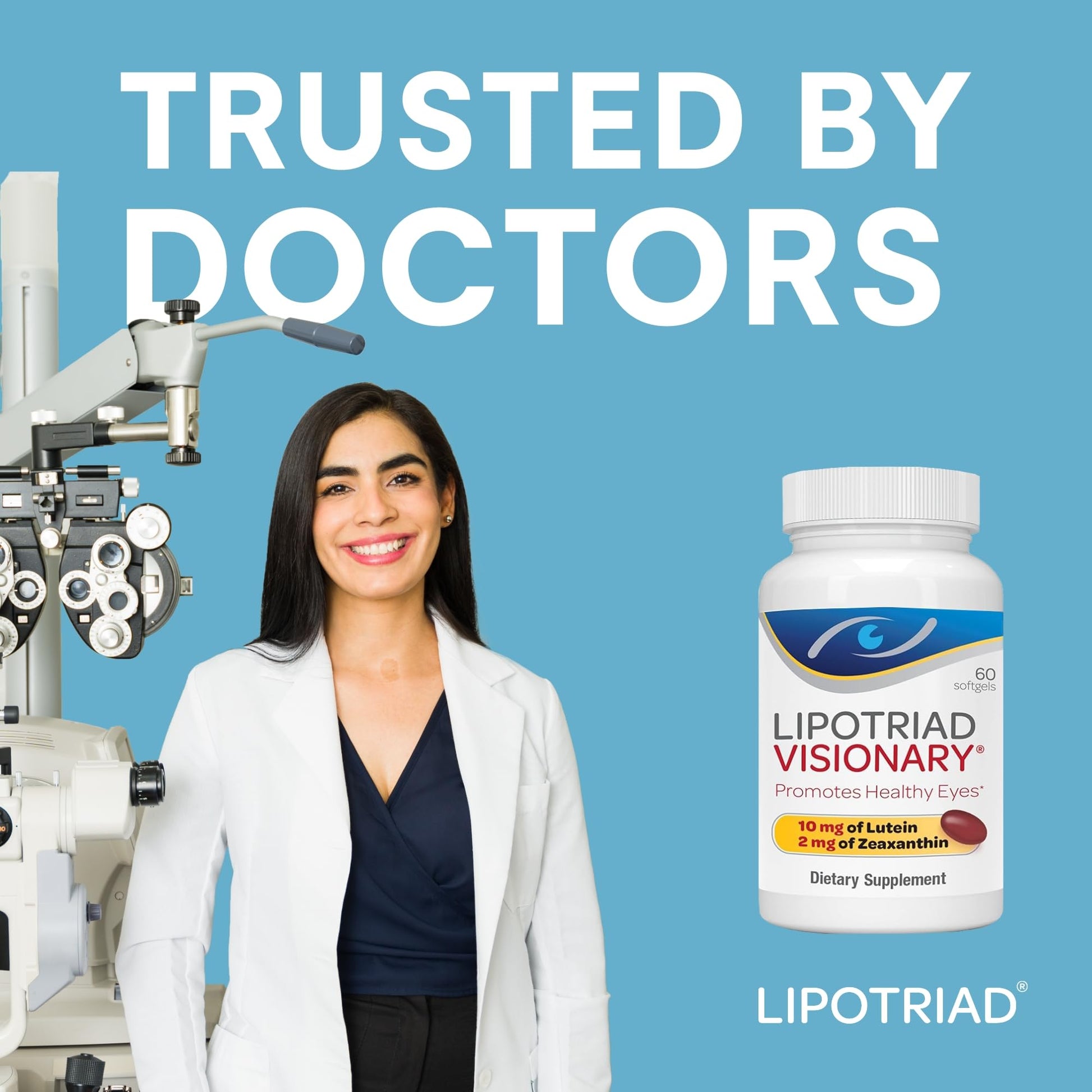 Lipotriad Visionary Eye Vitamins – 60 Capsules – Lutein and Zeaxanthin Supplements with Other AREDS 2® Ingredients to Support Eye Health Lipotriad uk supplements