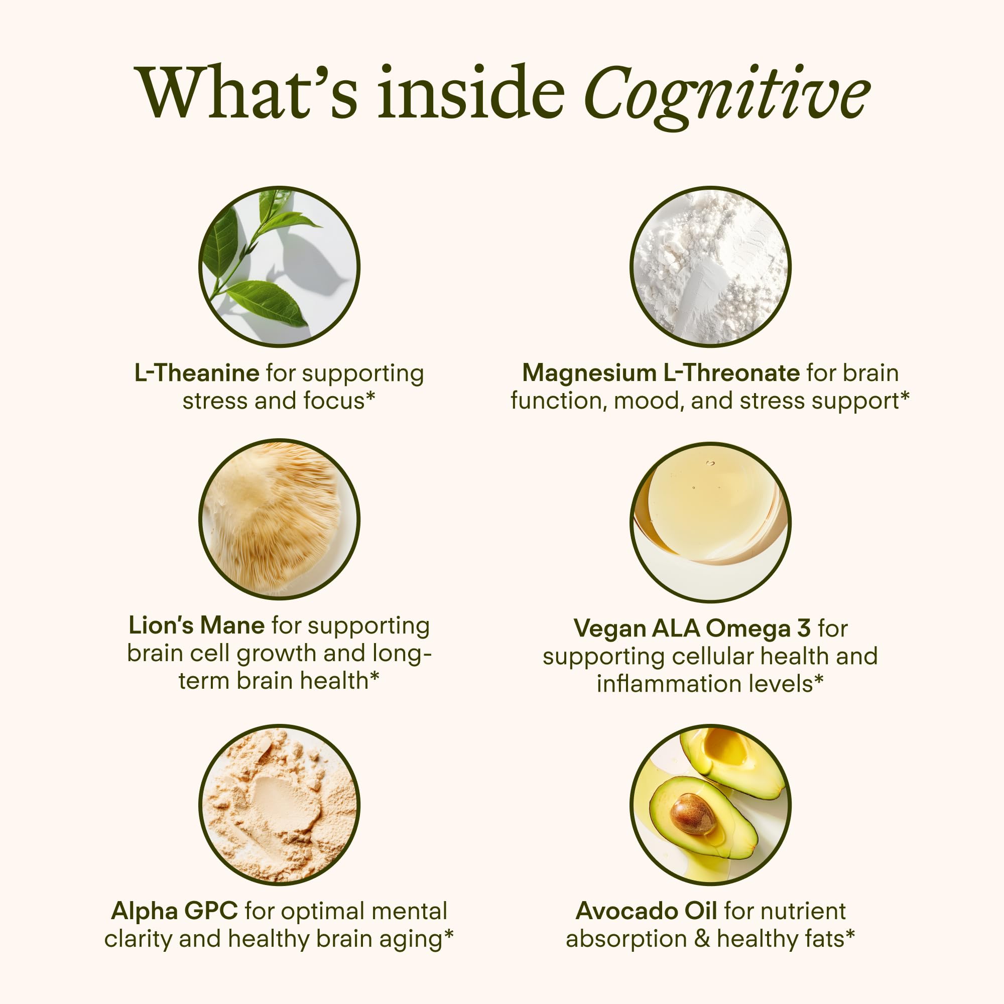 Sunny Within - Brain Health Supplement - Magnesium L-Threonate from Magtein®, Lion’s Mane, Alpha GPC, L-Theanine, ALA & Avocado Oil - Focus, Mood & Memory Support* - 30 Daily Vegan Pouches Sunny Within uk supplements