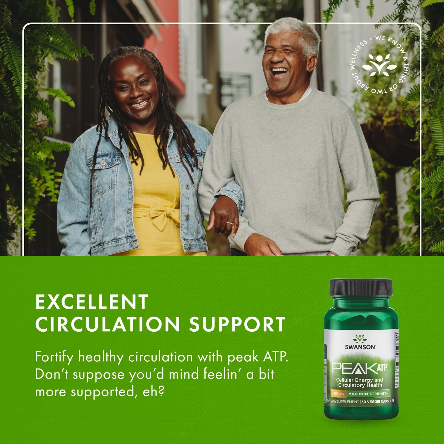 Swanson Maximum Strength Peak ATP Cellular Energy Supplement for Athletes and Active Adults Seeking Performance and Recovery Support - 400 mg (30 Veggie Capsules, 2 Pack) Swanson uk supplements