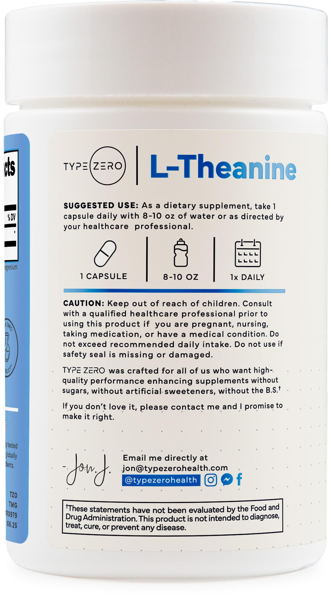 Type Zero L-Theanine (200mg) 200 Capsules - Clean L-Theanine Supplement, Keto, GMO-Free Type Zero uk supplements