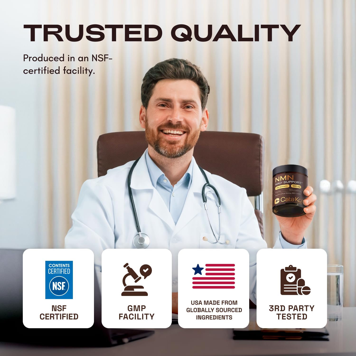 Cata-Kor NMN Supplement – 4-in-1 NAD Supplement with Quercetin | TMG | Resveratrol – NMNH Alternative – Supports Cellular Energy & NAD+ Levels – 60 Capsules – Third-Party Tested (1 Pack) Cata-Kor uk supplements