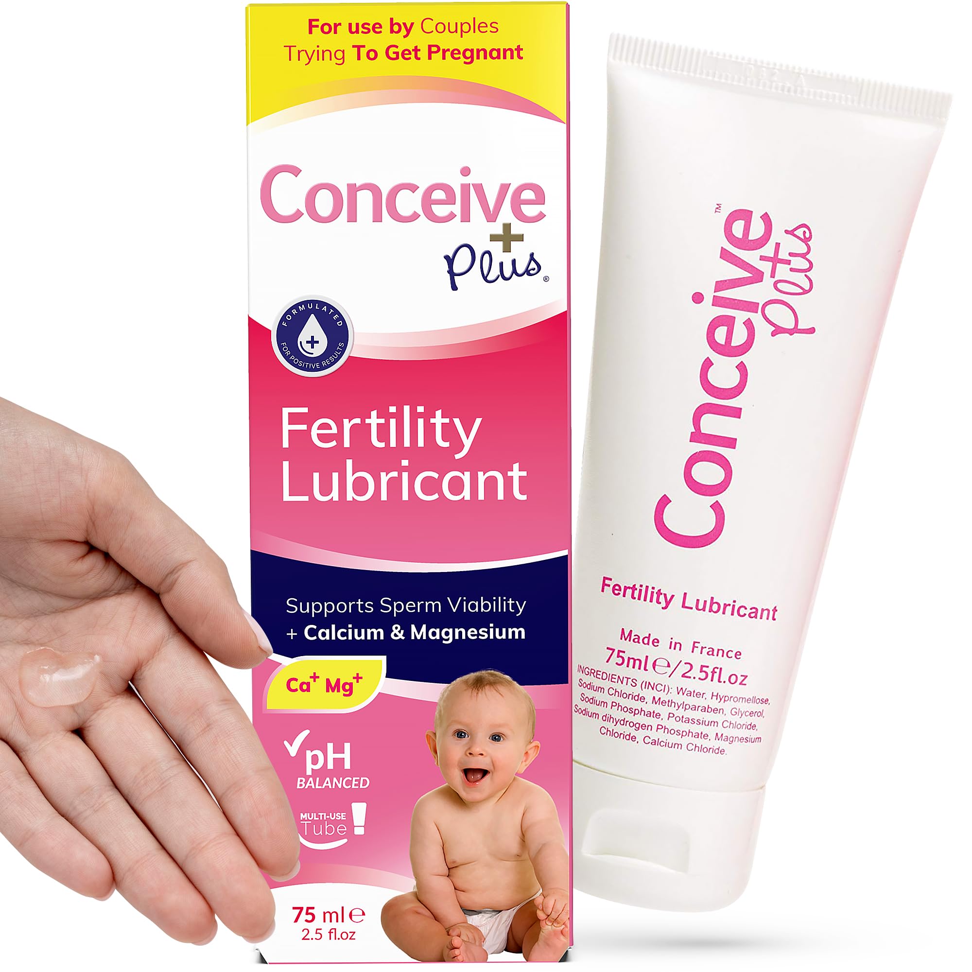 Conceive Plus Fertility Lubricant - Fertility Friendly Lube for Couples Trying to Conceive, 75ml / 2.5 fl oz CONCEIVE PLUS uk supplements