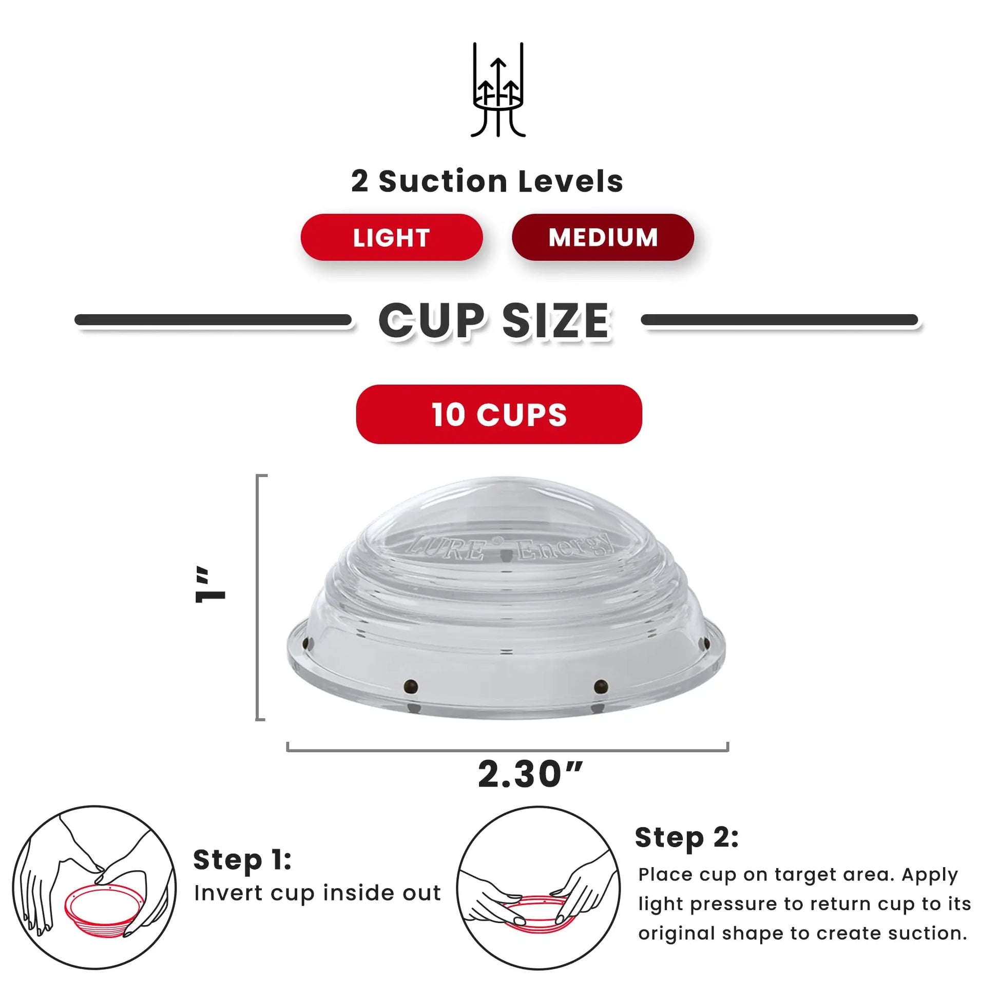 Lure Essentials Cupping Therapy Set 10 Professional Silicone Cupping Cups for Muscle Knots, Joints, Muscles, Arms and Feet Lure Essentials uk supplements