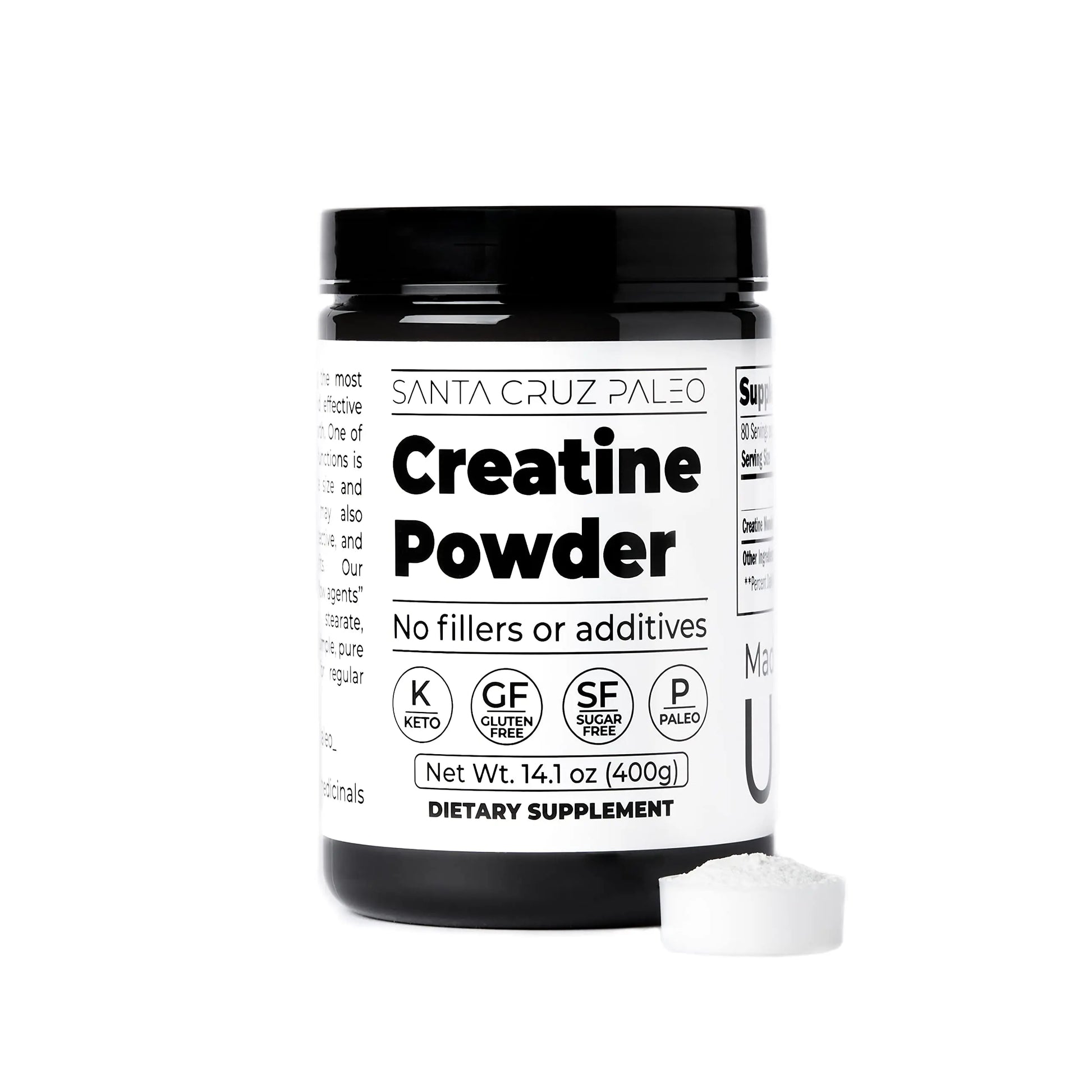 Santa Cruz Paleo, Creatine Monohydrate Powder Micronized, Unflavored Pre Workout and Muscle Support Supplement, Gluten Free Keto, Mix with Water or Shakes Santa Cruz Paleo uk supplements
