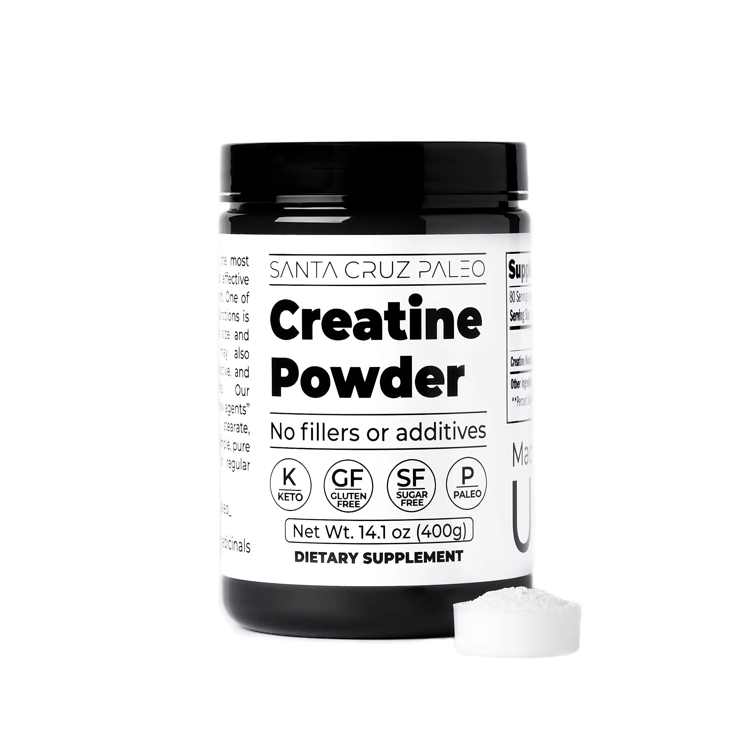 Santa Cruz Paleo, Creatine Monohydrate Powder Micronized, Unflavored Pre Workout and Muscle Support Supplement, Gluten Free Keto, Mix with Water or Shakes Santa Cruz Paleo uk supplements