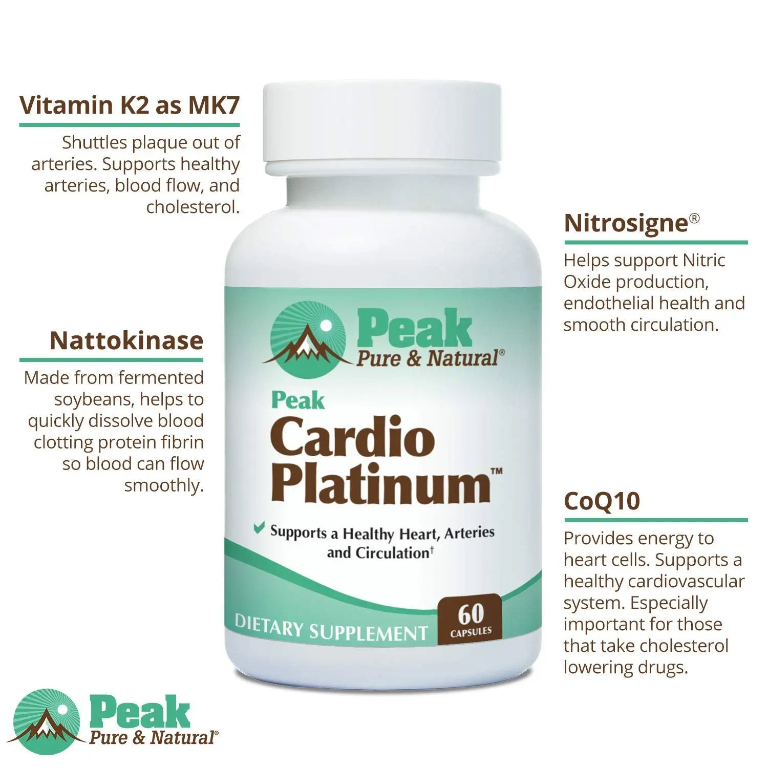 Peak Pure & Natural Peak Cardio Platinum 180 Capsules Peak Pure & Natural uk supplements