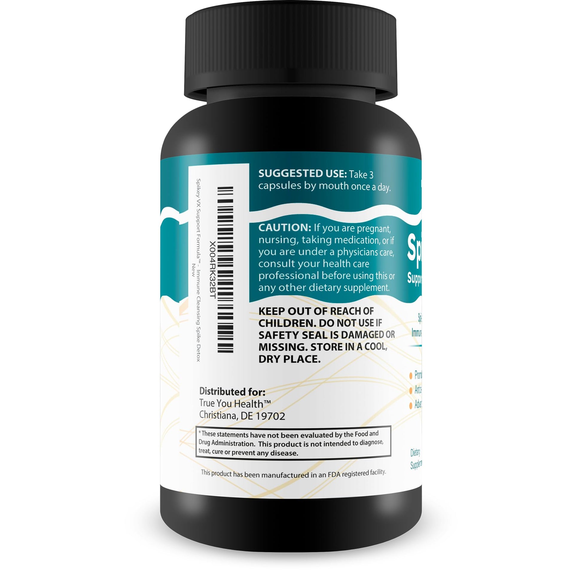 True You Health Spikey VX Support Formula - Our Best Spike Support Formula for Immune System Detox - Daily Zinc Immunity Capsules Vitamin C Immune Boost - Feel The Wellness Spike Detox The Wellness True You Health uk supplements