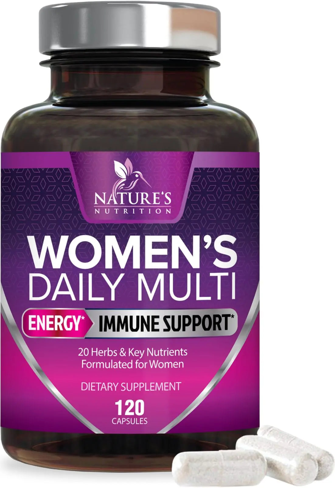 Multivitamin for Women - with Vitamins A, C, D, E, B6, B12, Zinc, Calcium & Magnesium, Womens Daily Multi Vitamin Multimineral Supplement Nature's Nutrition uk supplements