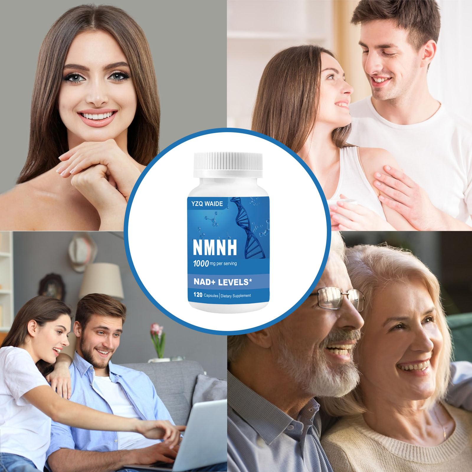 YZQ WAIDE NMNH (Dihydronicotinamide Mononucleotide), 1000mg NMNH Supplement to Boost NAD+ Levels Resveratrol Supplement with Quercetin for Energy, Aging, Non-GMO, Gluten Free, 120 Capsules YZQ WAIDE uk supplements