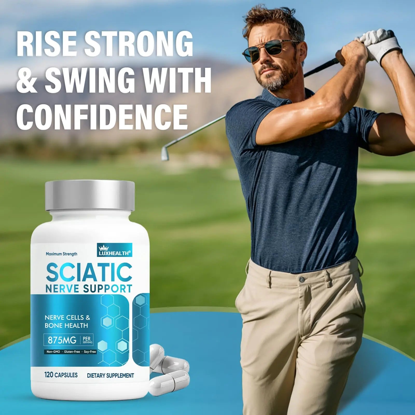 Sciatic Nerve Support Supplement, 120 Capsules Nerve Savior for Neuropathy, Premium Formula with Natural Botanical & Vitamin Complex Vivaherbal uk supplements