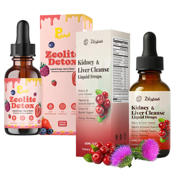 Zeolite Detox Drops for Kids & Kidney Cleanse Drops for Adults - Liquid Supplement Duo with Vitamins C B12 D3, Cranberry, Chanca Piedra, Milk Thistle & Herbal Blend - Mixed Berry & Cranberry Flavor, 6 Pavintrix uk supplements