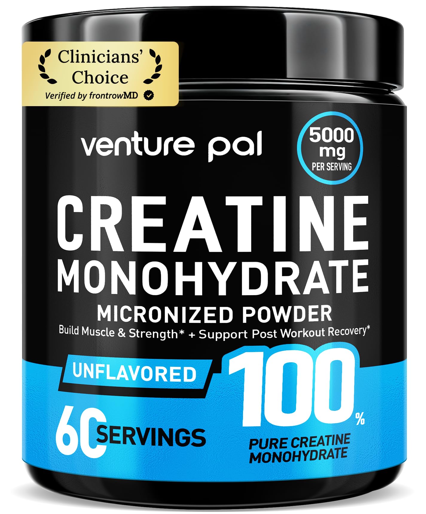 Venture Pal 100% Pure Micronized Creatine Monohydrate Powder, Unflavored Creatine for Women & Men, Vegan, Keto, Gluten Free, 5 g (5000mg) per Serving, Creatina Monohidratada en Polvo Venture Pal uk supplements