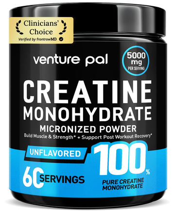 Venture Pal 100% Pure Micronized Creatine Monohydrate Powder, Unflavored Creatine for Women & Men, Vegan, Keto, Gluten Free, 5 g (5000mg) per Serving, Creatina Monohidratada en Polvo Venture Pal uk supplements