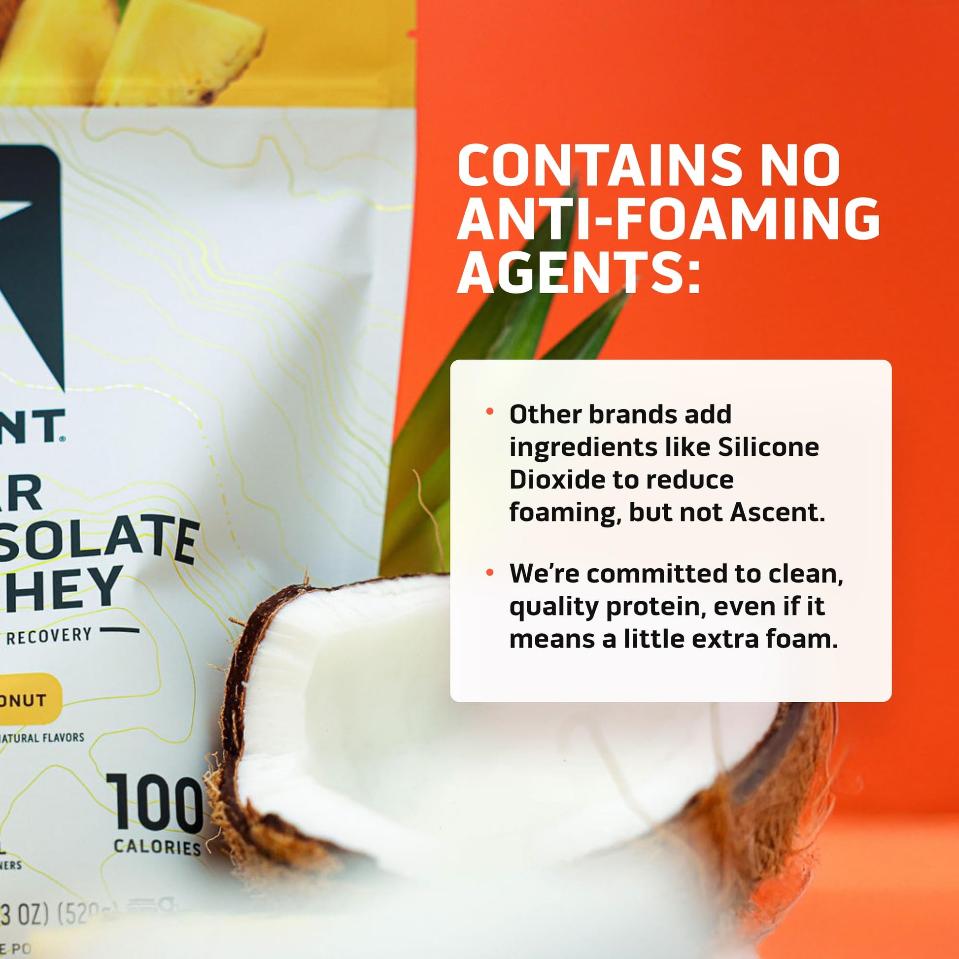 Ascent 100% Clear Whey Protein Powder - Post Workout Whey Protein Isolate, Zero Artificial Flavors & Sweeteners, Gluten Free, 5.5g BCAA, 2.1g Leucine, Essential Amino Acids, Pineapple Coconut, 20 Serv Ascent uk supplements