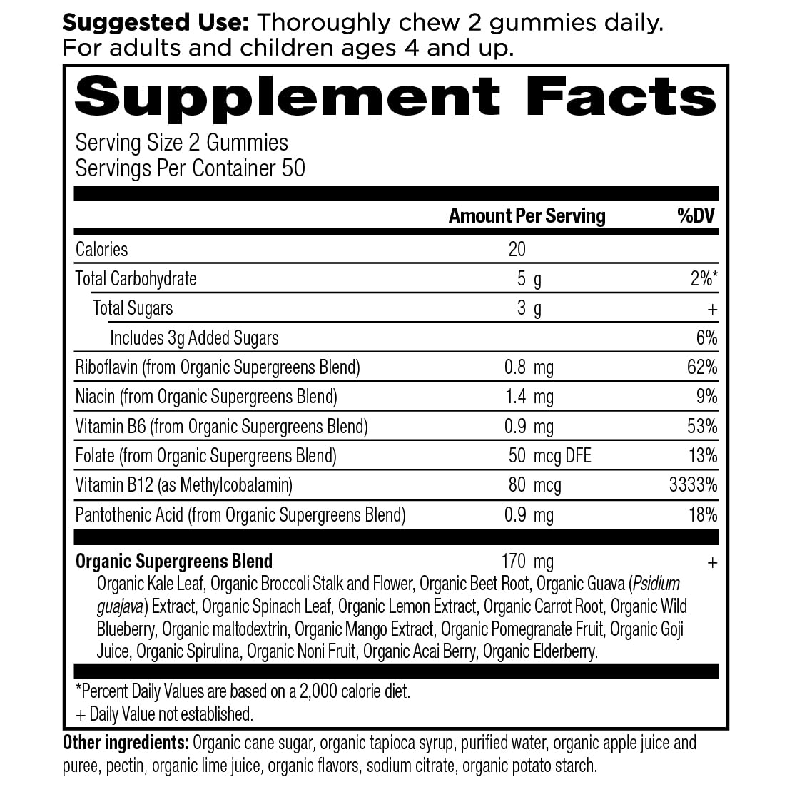 Ancient Nutrition Supergreens Gummy, Organic Superfood Gummy Made from Real Fruits, Vegetables and Herbs, for Digestive and Energy Support, 100 Count, Strawberry Watermelon Ancient Nutrition uk supplements