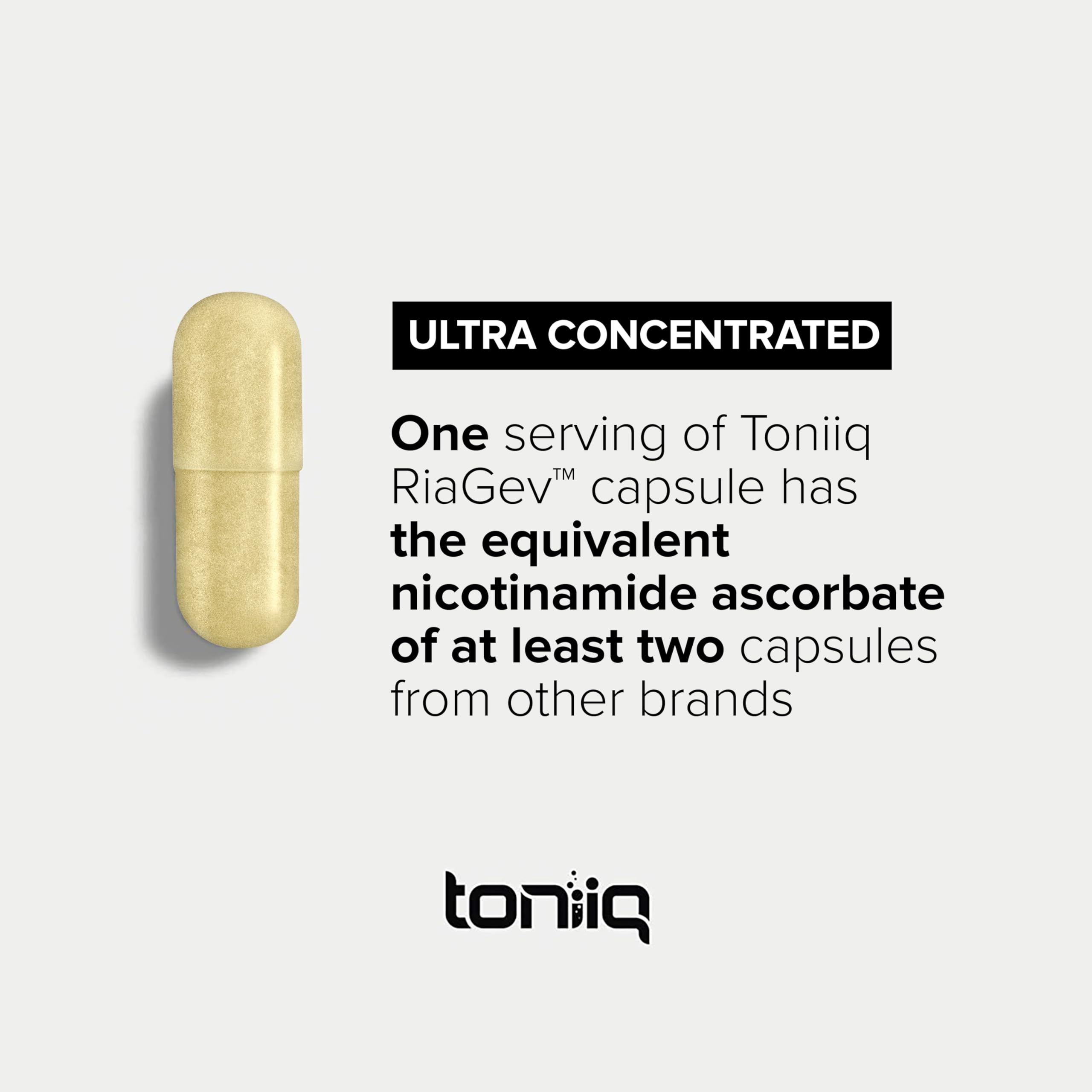 Toniiq Ultra High Potency 1400mg NAD Supplement - NAD+ Nicotinamide B3 Blend with D-Ribose, Niacin -with RiaGev - 3rd Party Tested Toniiq uk supplements