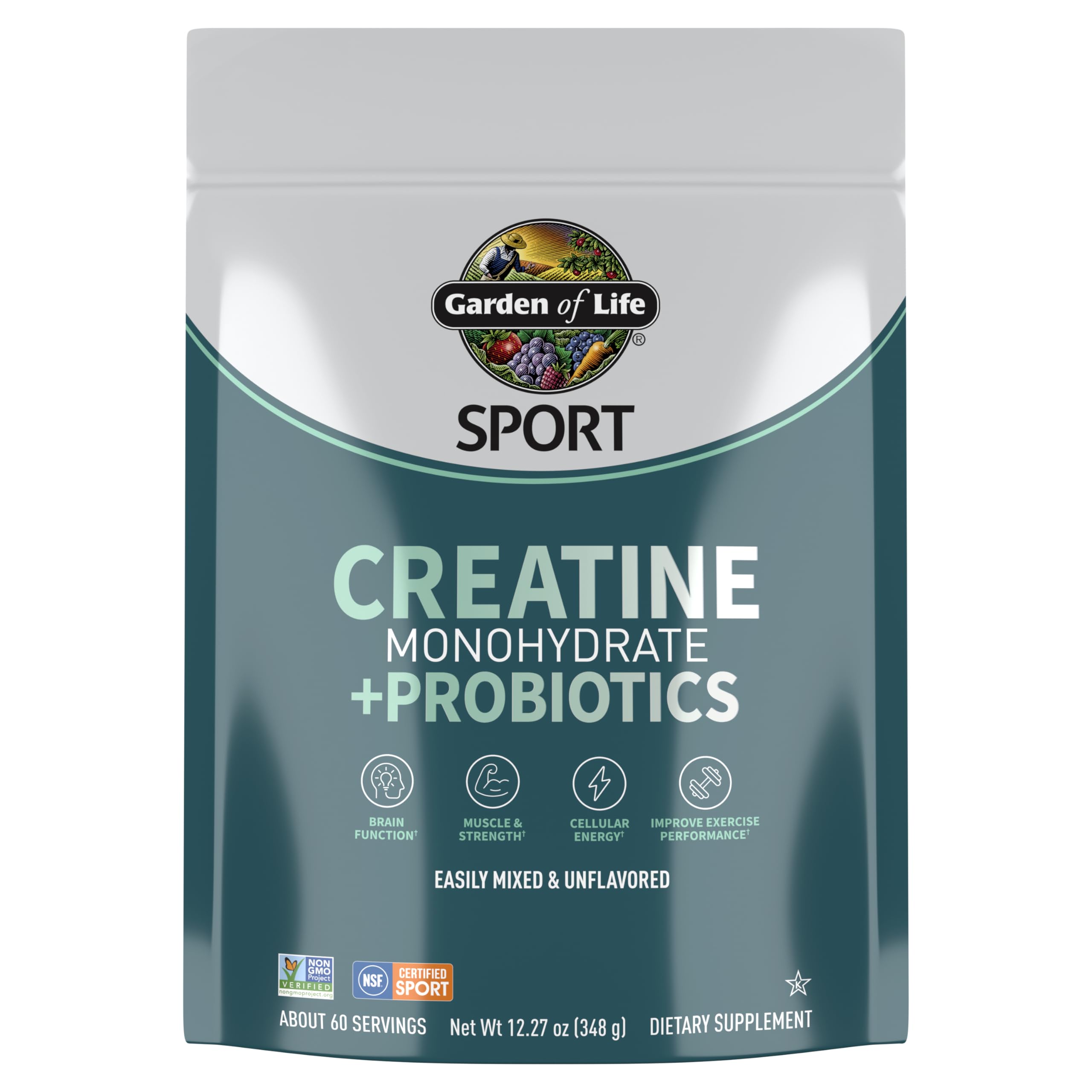Creatine Monohydrate Powder for Women and Men by Garden of Life, Micronized Pre Workout with Probiotics for Muscle, Strength, Performance, Sport Amino Energy, Garden of Life uk supplements