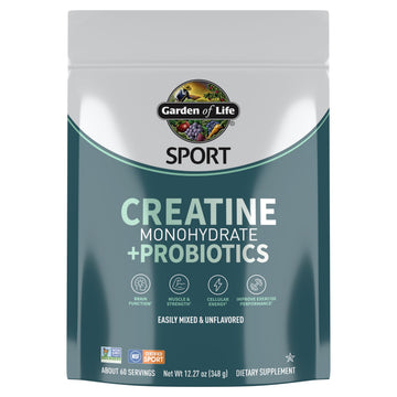 Creatine Monohydrate Powder for Women and Men by Garden of Life, Micronized Pre Workout with Probiotics for Muscle, Strength, Performance, Sport Amino Energy, Garden of Life uk supplements