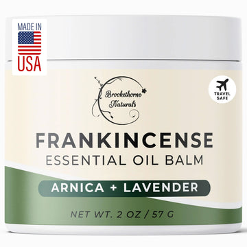 Brookethorne Naturals Frankincense Balm | Frankincense Essential Oil Balm for Skin Hydration | Soothing Muscle & Joint Support | Boswellia Extract, Arnica Montana, Castor Oil & Lavender 2oz Brookethorne Naturals uk supplements