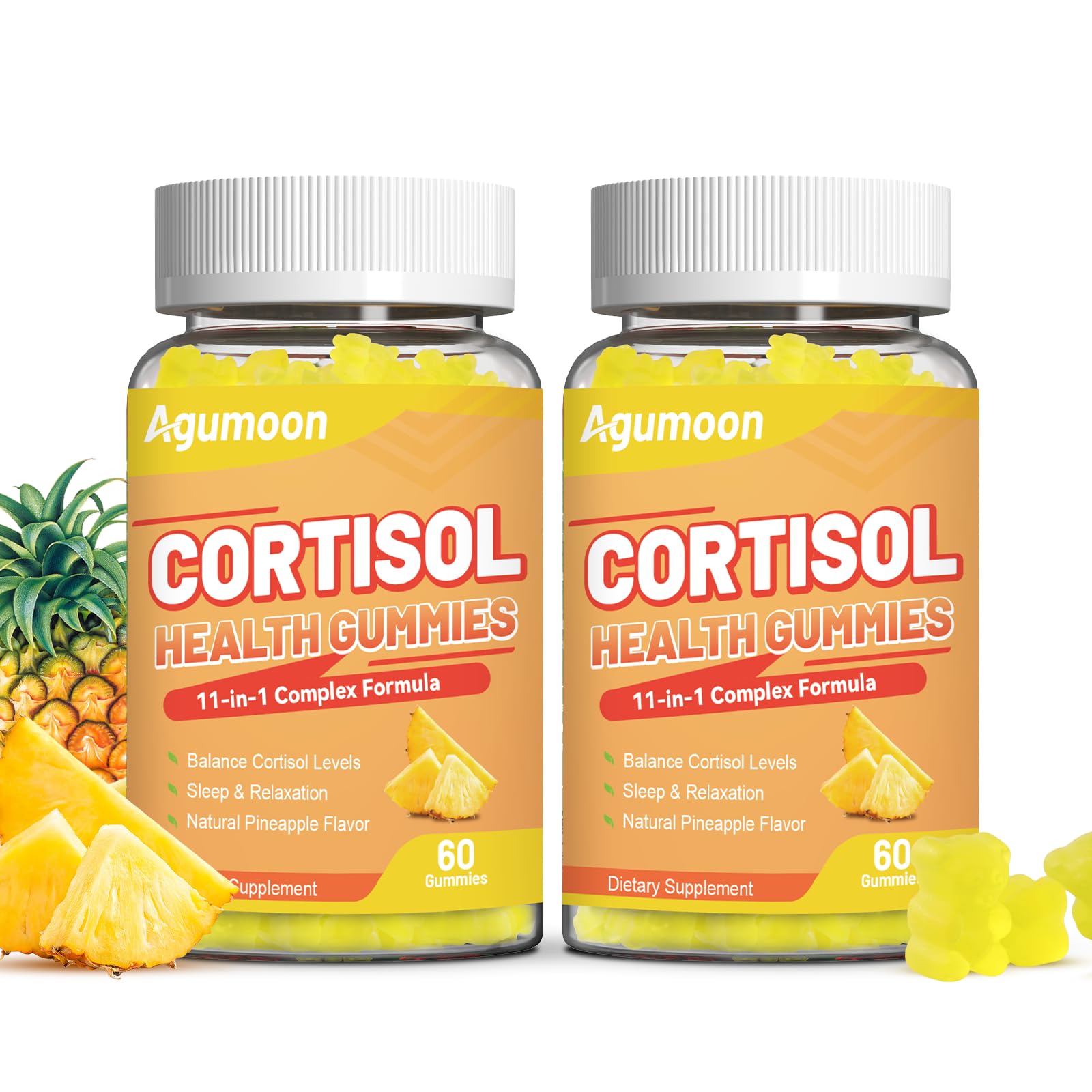Agumoon Cortisol Gummies for Women, Cortisol Supplements with Ashwagandha, Magnesium, L-theanine, for Relaxation and Mood Support - 120 Gummies Agumoon uk supplements