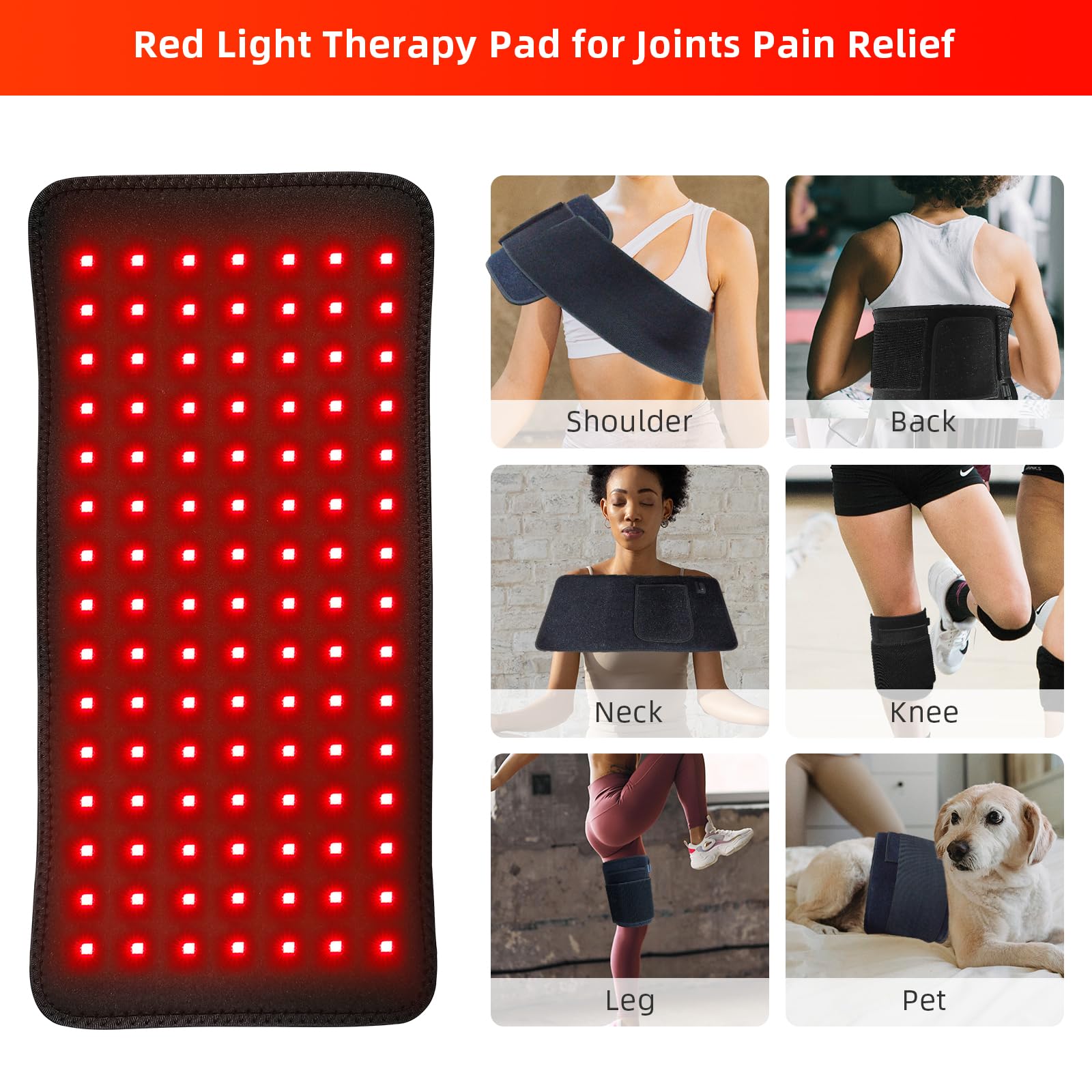 Red Light Therapy Infrared Light Therapy Heating Wrap Belt for Body Back Knee Shoulder Waist Muscle Pain AKYSUN uk supplements