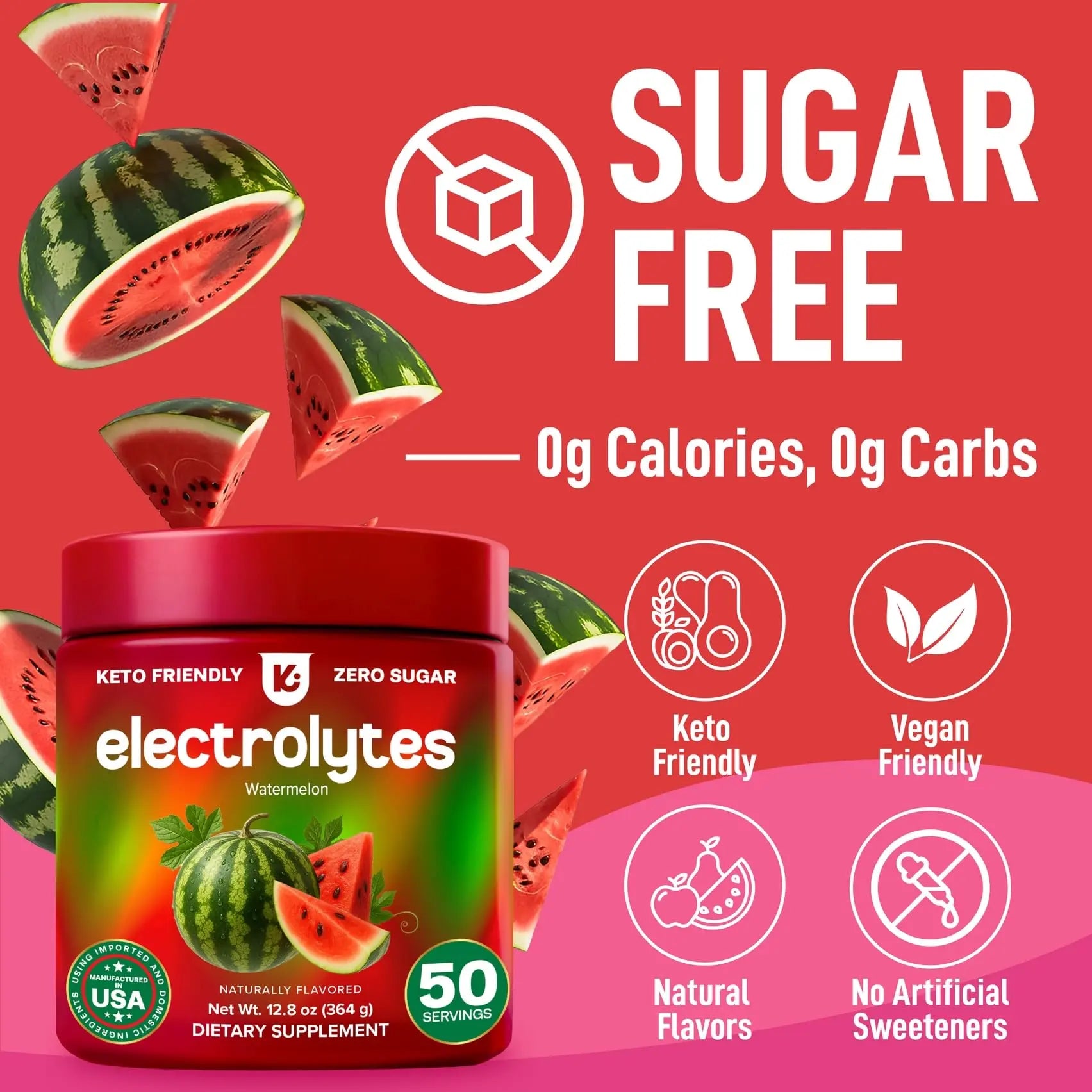 Keppi Electrolytes Powder – Watermelon Flavor – 50 Servings – Electrolytes Powder No Sugar for Hydration – Keto & Fasting Friendly Electrolyte Drink w/Magnesium Keppi uk supplements