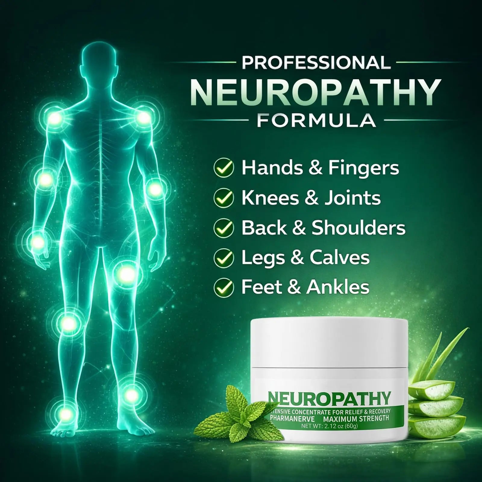Neuropathy Pain Relief for Feet & Legs, Plant-Based Neuropathy Cream with Arnica, MSM & Vitamin B6 Soothing Formula, Fast-Acting Nerve Pain Relief Cream, Fast-Absorbing,Non-Greasy Daily Support-2.12OZ QQBBMZZ uk supplements