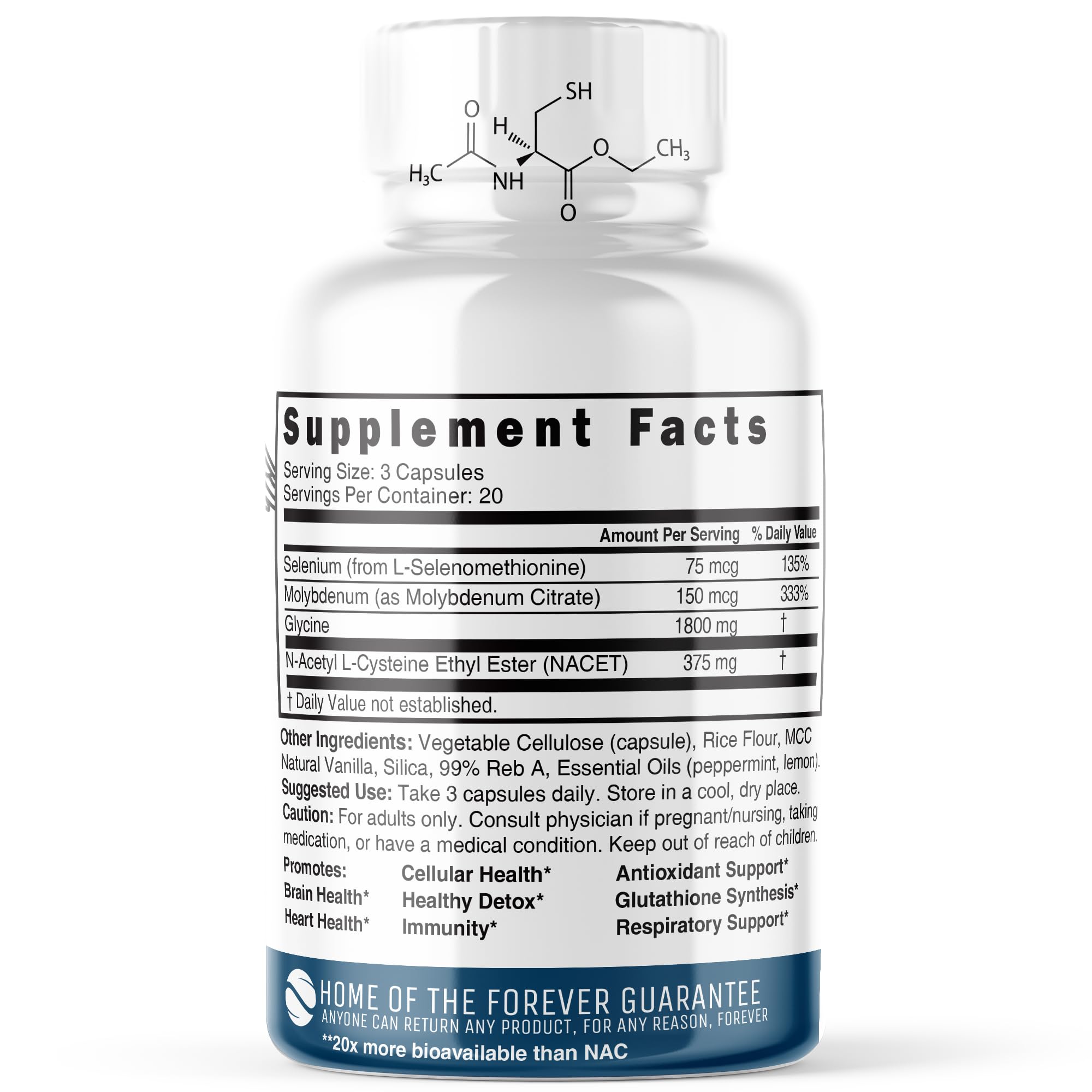 Neuro NAC Supplement 375mg Extra Strength with 1800mg Glycine - N-Acetyl Cysteine Nature's Fusions uk supplements