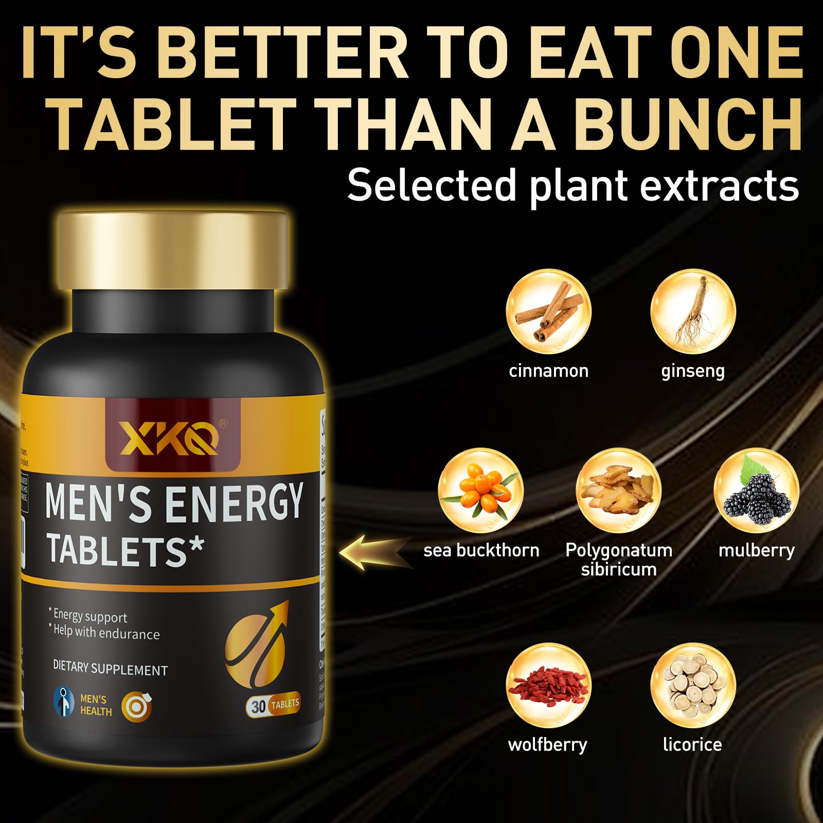 XKQ Men’s Vitality Support Supplement – Daily Energy & Performance Formula for Adult Men | Supports Circulation, Stamina & Confidence | Herbal & Amino Blend | 30 Tablets | 3rd Party Tested XKQ uk supplements