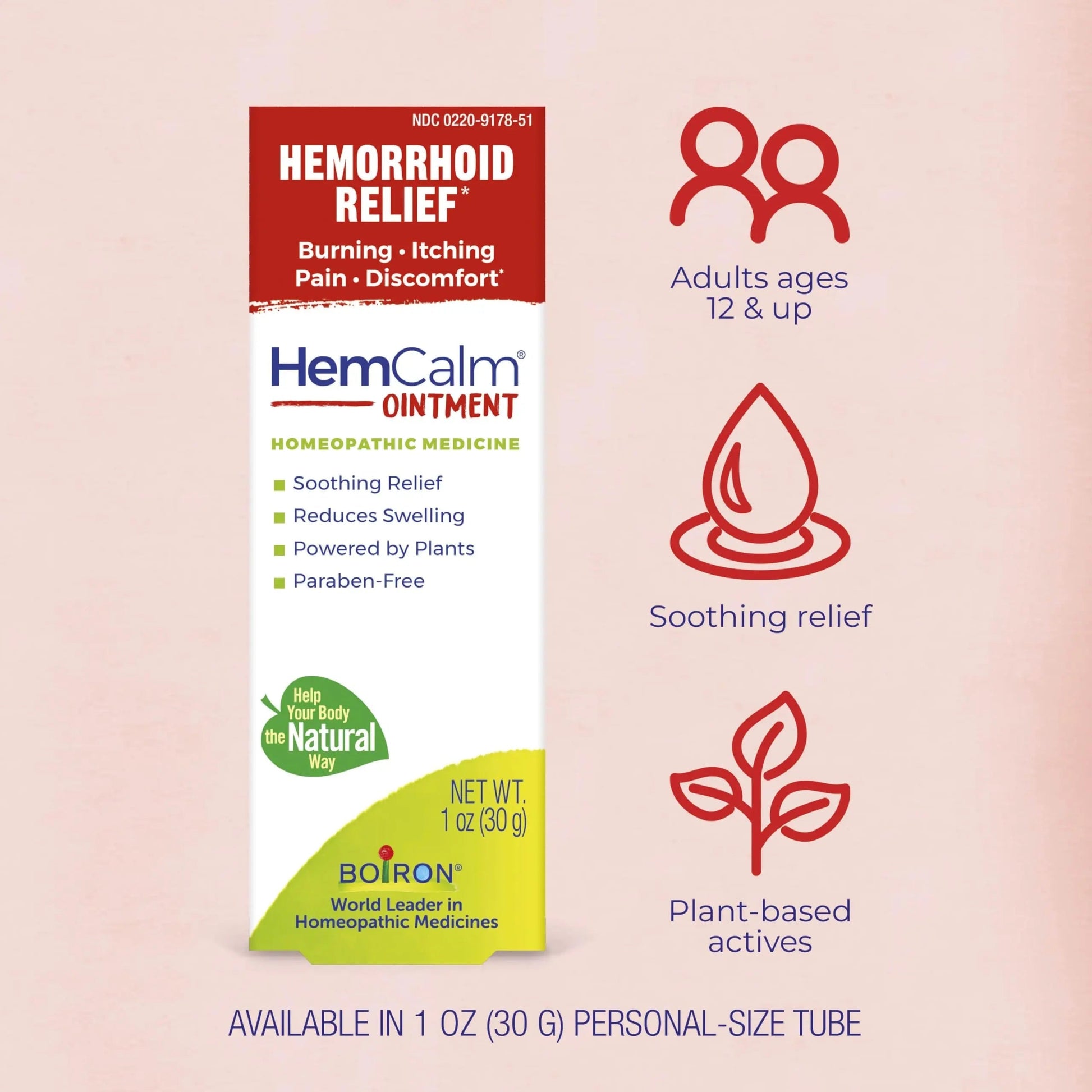 Boiron HemCalm Ointment for Hemorrhoid Relief of Pain, Itching, Swelling or Discomfort - 1 oz Boiron uk supplements