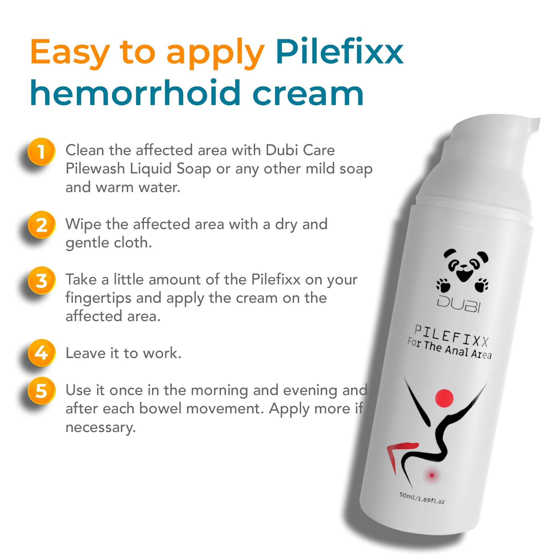 DUBI Pilefixx Hemorrhoid Treatment - Hemorrhoid Cream - Hemorrhoid & Fissure Ointment for Burning, Itching, Swelling - Hemorrhoid Symptom Treatment with Aloe - 50 Gram DUBI uk supplements