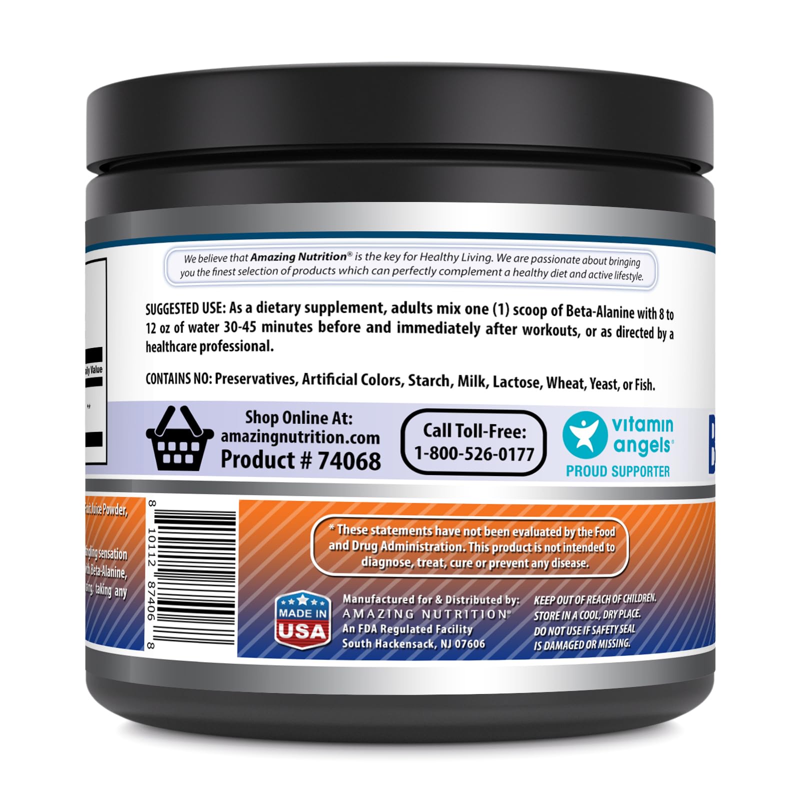 Amazing Formulas Beta Alanine 500 Grams (1.1 Lb) Powder Supplement | Wild Berry Flavor Amazing Nutrition uk supplements