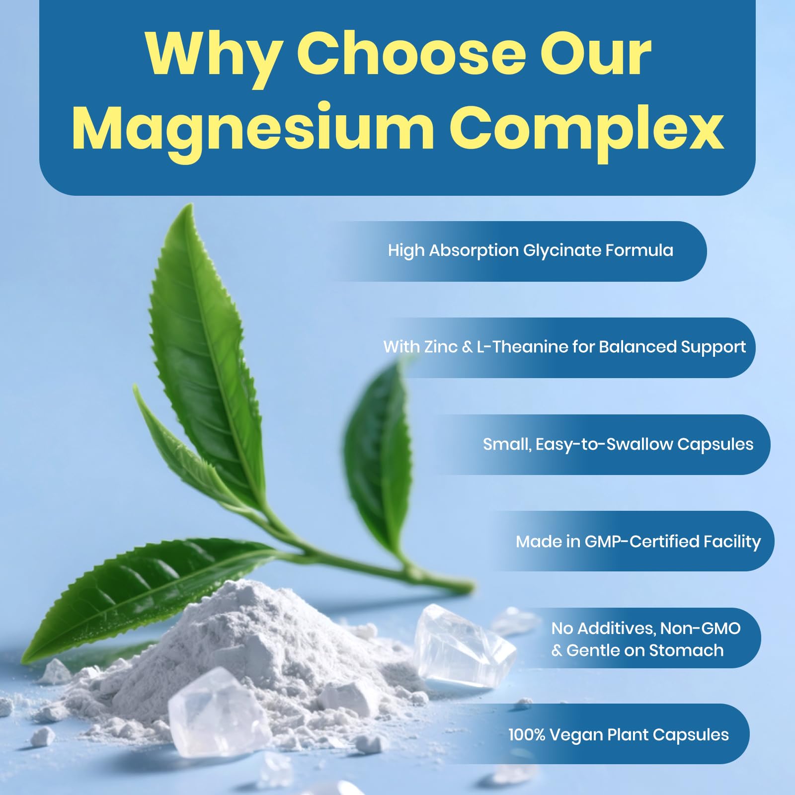 AROFUM Magnesium Glycine 200 mg, with L-theanine and Zinc Glycine – Magnesium Supplement to Help Soothe Emotions, Balance Stress, and Promote restful Sleep – Non-GMO Vegan Capsules, 120 Capsules Arofum uk supplements
