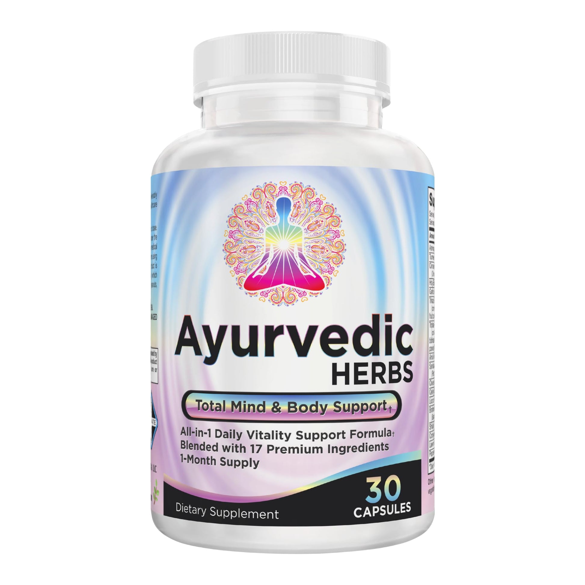 Ayurvedic Herbs 17-in-1 Supplement | Mind & Body Balance | Ayurveda Health Support Blend | Ayurvedic Supplements | 1-Month Supply | 30 Capsules Elevate Recovery Supplements uk supplements