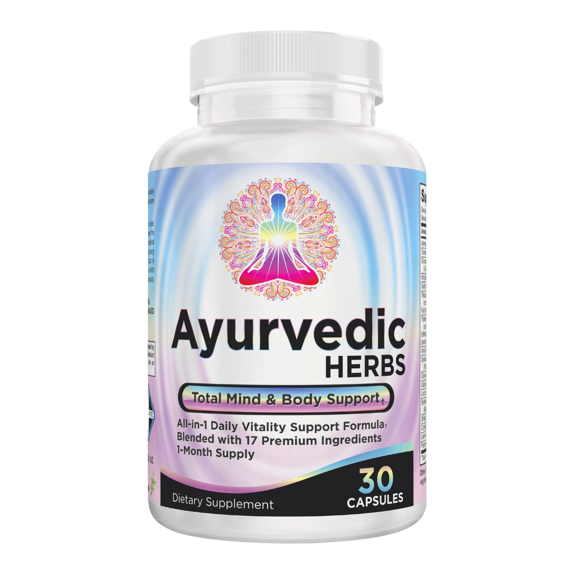 Ayurvedic Herbs 17-in-1 Supplement | Mind & Body Balance | Ayurveda Health Support Blend | Ayurvedic Supplements | 1-Month Supply | 30 Capsules Elevate Recovery Supplements uk supplements