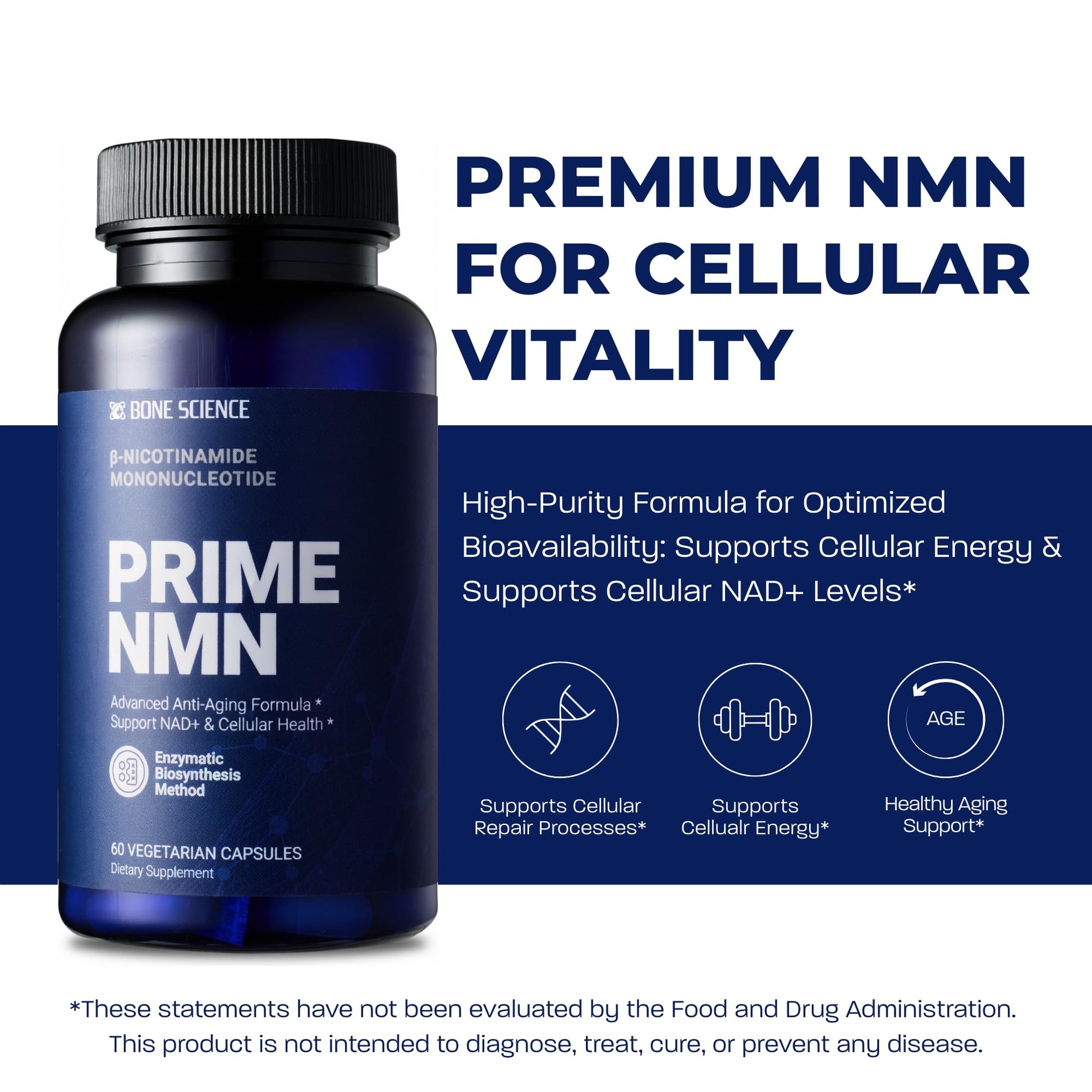 BONE SCIENCE Uthever NMN & Pterostilbene 6-in-1 Complex with Resveratrol, Glutathione & BioPerine - High Purity Stabilized NAD+ Precursor for Healthy Aging & Cellular Energy - 60 Vegetarian Capsules BONE SCIENCE uk supplements