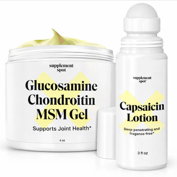 Supplement Spot Capsaicin Roll-On Cream 0.075% - Glucosamine Chondroitin MSM Gel with Bromelain – Joint & Muscle Care Bundle Supplement Spot uk supplements