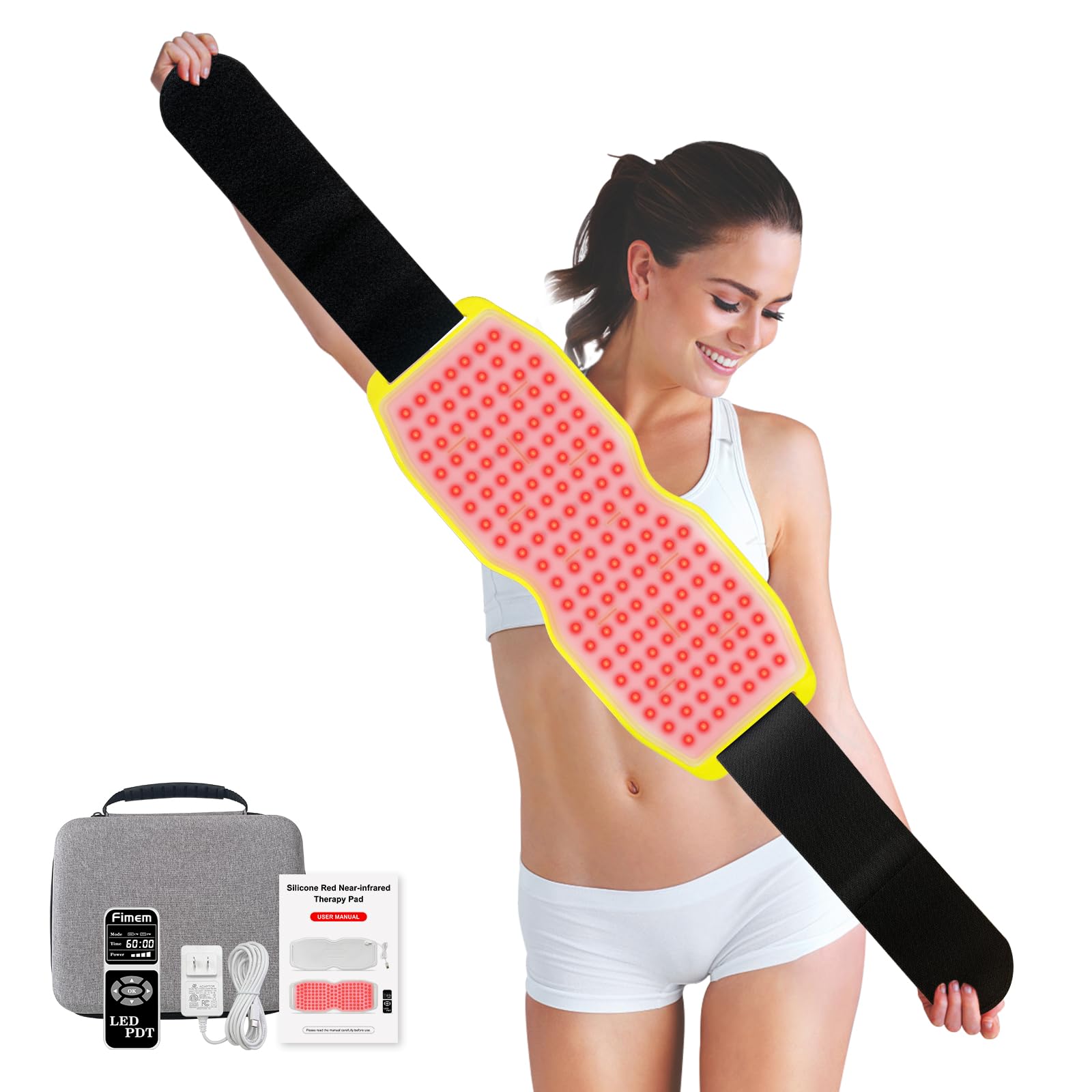 Fimem Red Light Therapy Belt 660nm 850nm 940nm, Red Light Therapy Device for Back, Infrared Light Therapy Fimem uk supplements