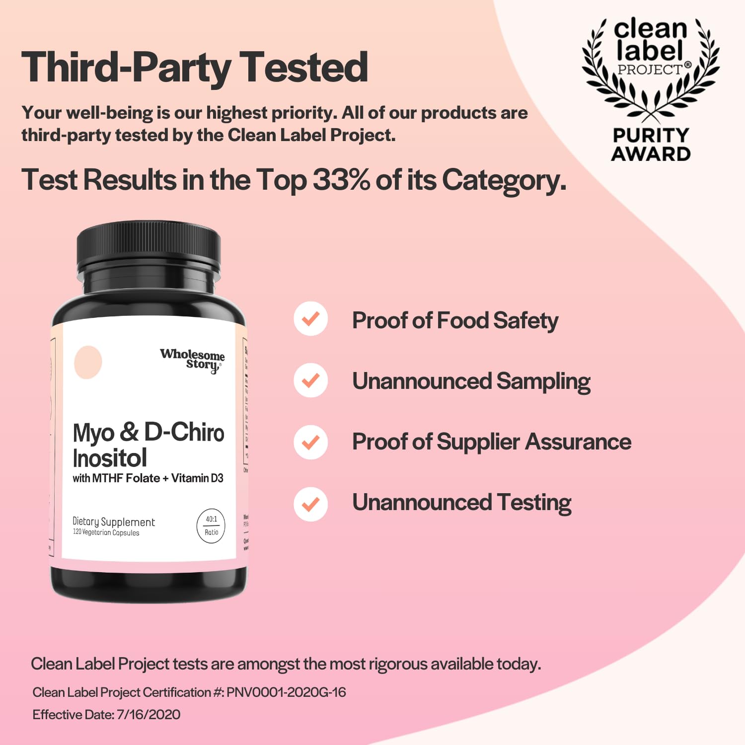 Myo-Inositol & D-Chiro Inositol Capsules with MTHF, Folate, Vitamin D| Support Wholesome Story uk supplements