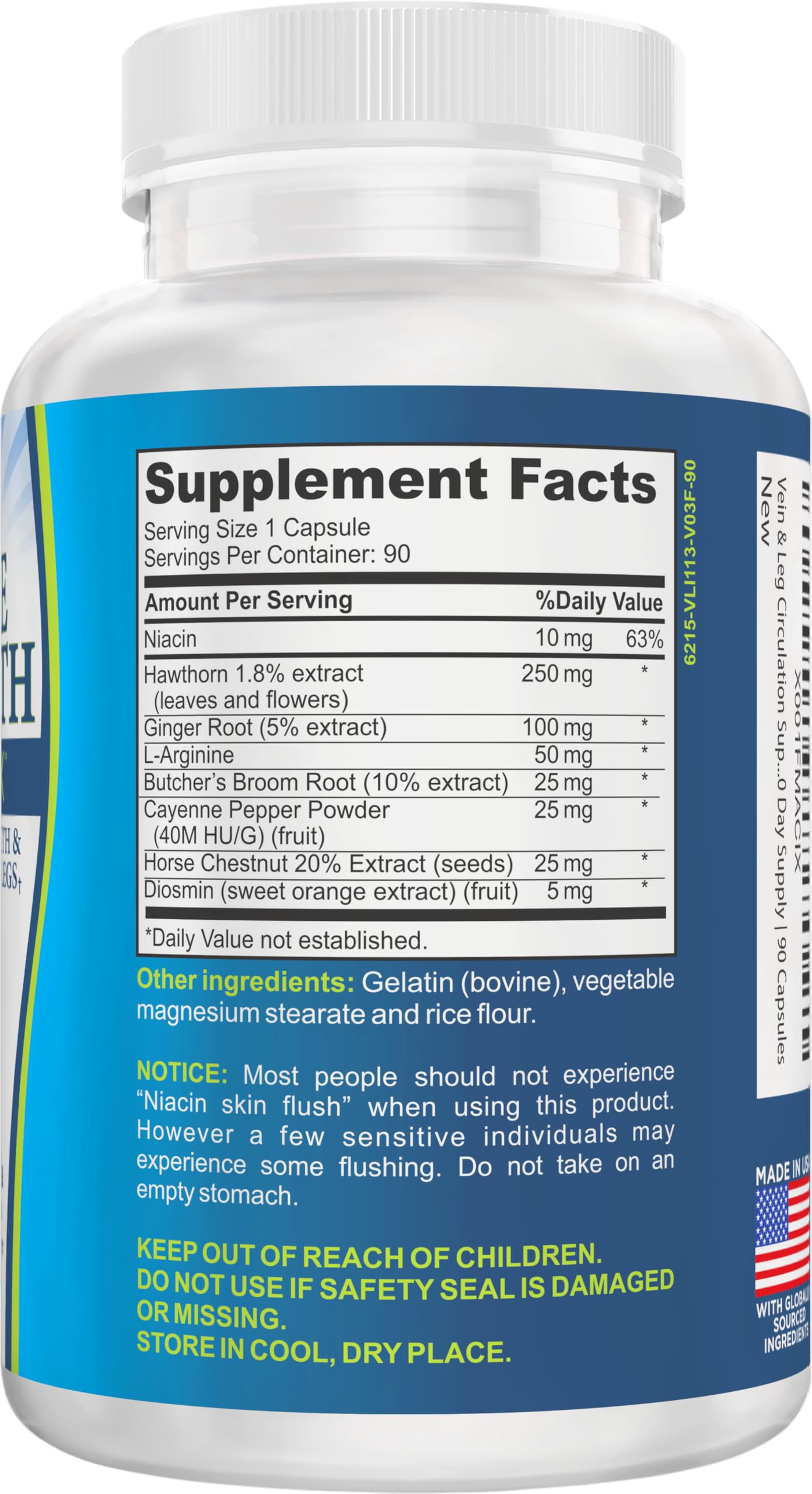 8-in-1 Vein & Leg Health Circulation Support Supplements | Leg + Vein Formula | Circulatory Support Supplement | 1-Month Supply | 90 Capsules Elevate Recovery Supplements uk supplements