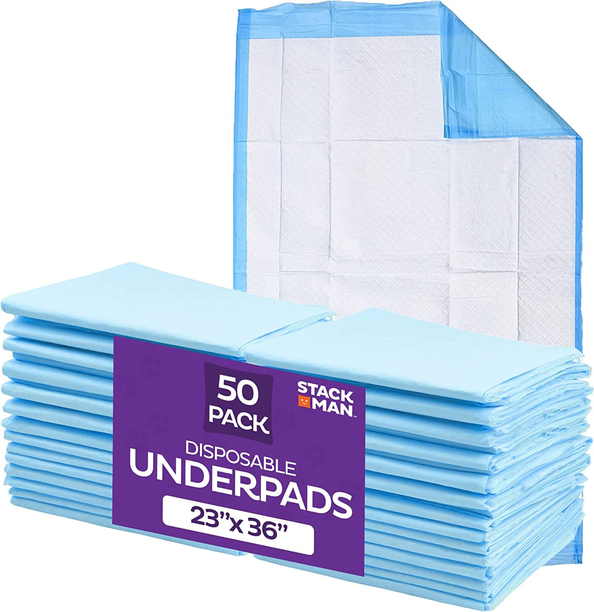 Chucks Pads Disposable [50-Pack] Underpads 23x36 Incontinence Chux Stack Man uk supplements