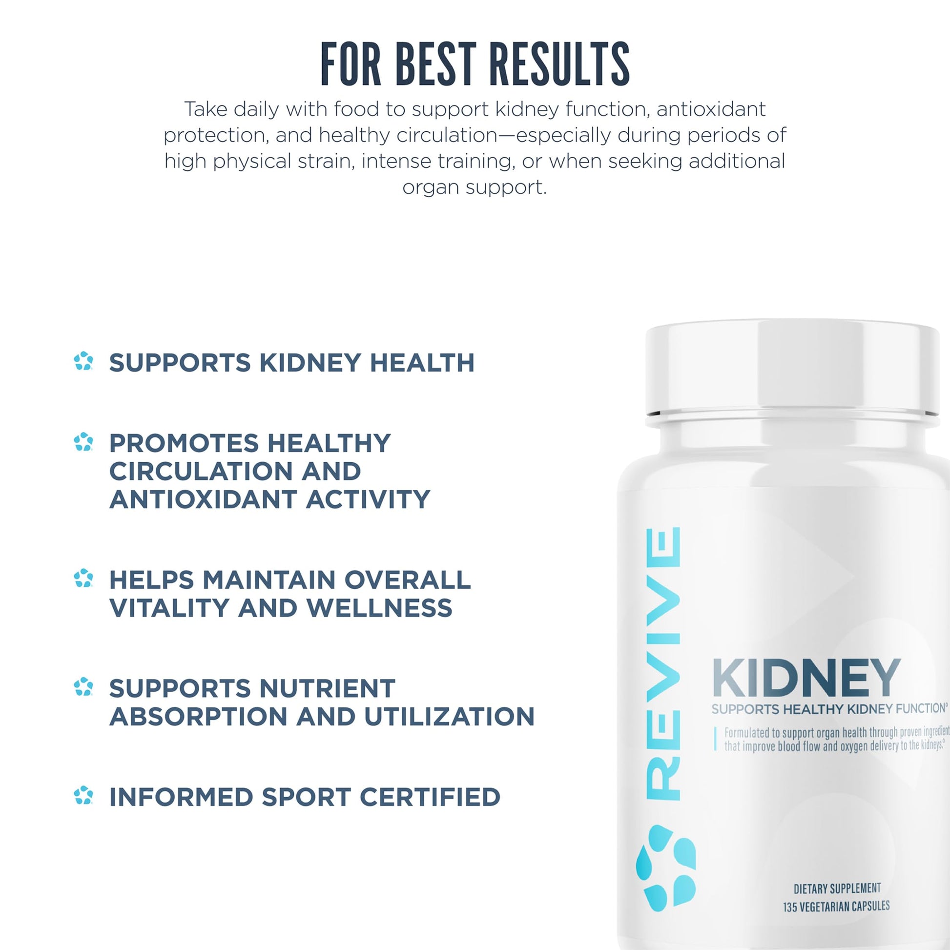 Revive MD Kidney Support Supplement for Men & Women – Kidney Cleanse & Detox Capsules for Overall Health & Function – Vegan-Friendly, Gluten-Free & Soy-Free (135 Vegetarian Capsules, 45 Servings) Revive uk supplements