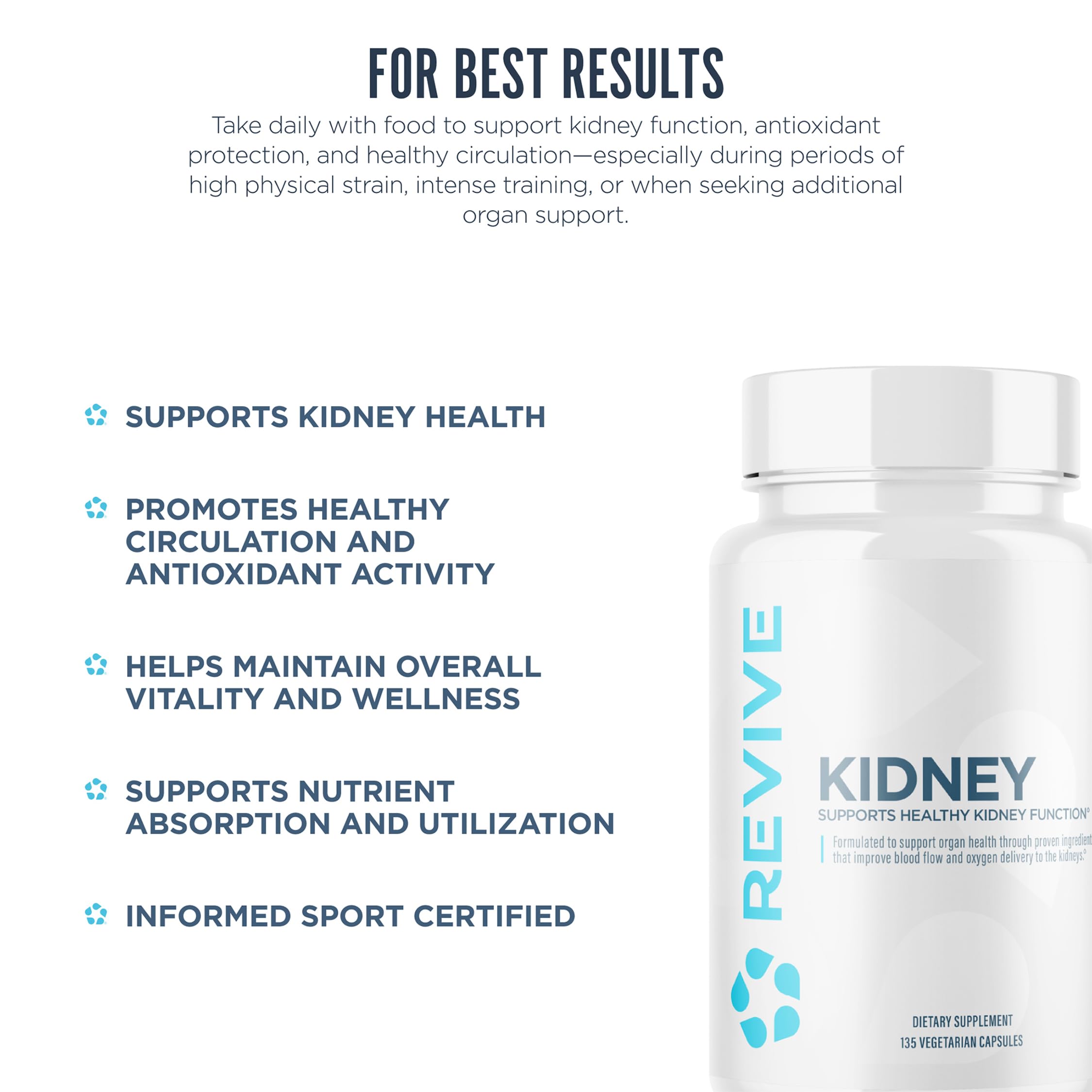 Revive MD Kidney Support Supplement for Men & Women – Kidney Cleanse & Detox Capsules for Overall Health & Function – Vegan-Friendly, Gluten-Free & Soy-Free (135 Vegetarian Capsules, 45 Servings) Revive uk supplements